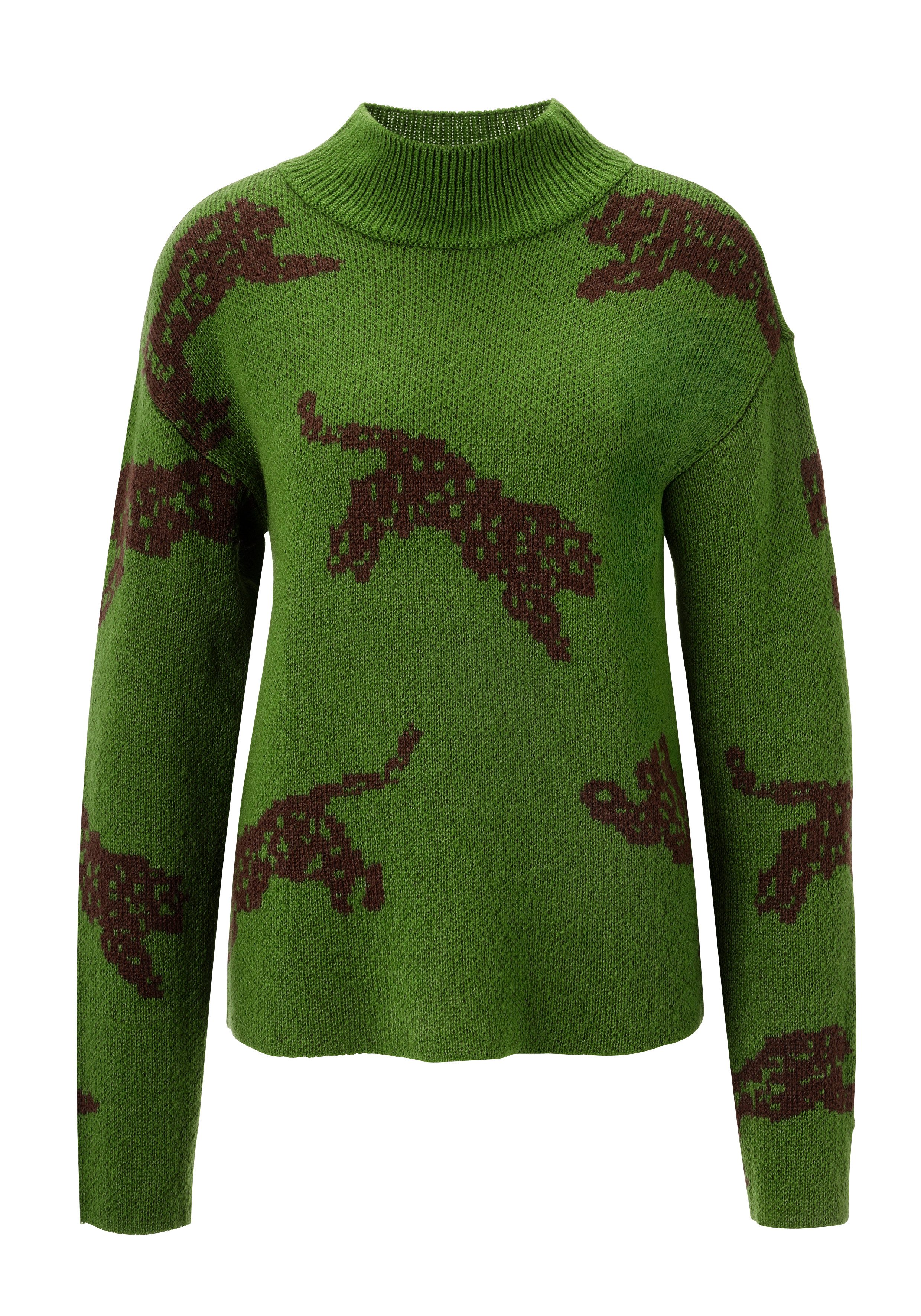 Aniston CASUAL Gebreide trui met ingebreide luipaarden - nieuwe collectie