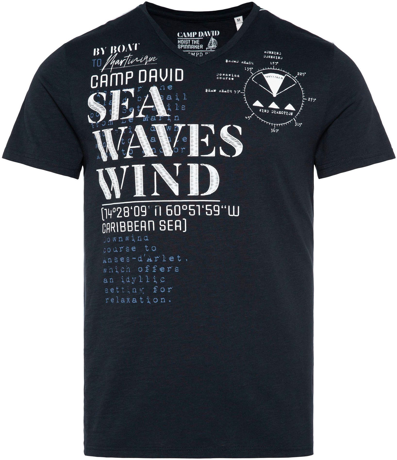 CAMP DAVID T-shirt met tekstprints