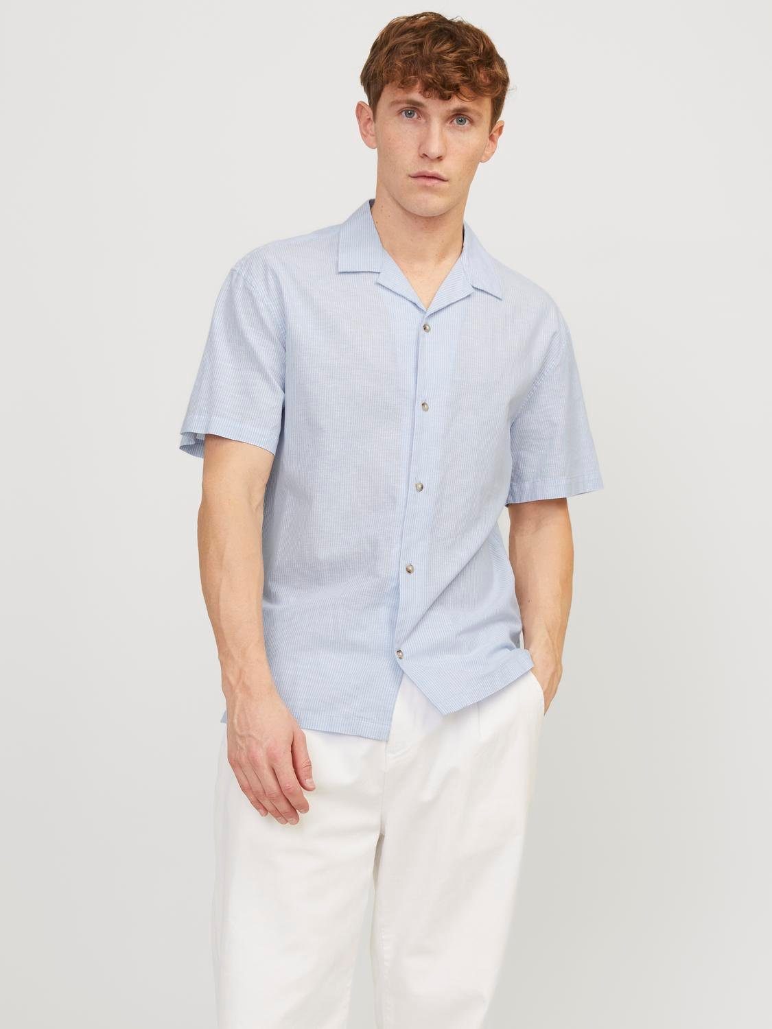Jack & Jones Overhemd met korte mouwen JJESUMMER RESORT LINEN BLEND SHIRT SS SN