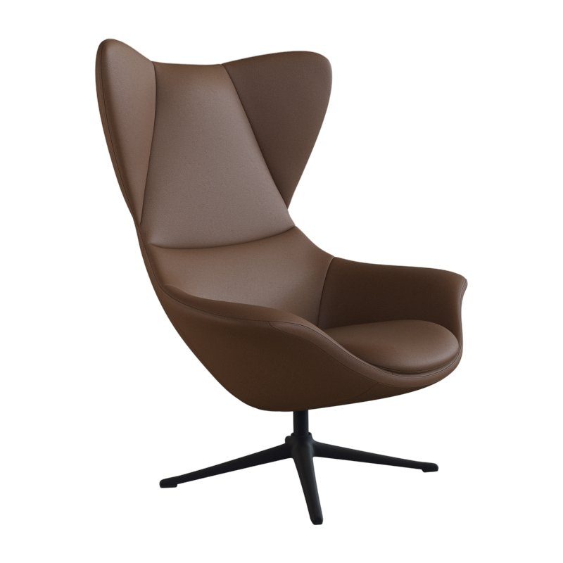 FLEXLUX Oorfauteuil Stilo relaxstoel, TV-stoel Solitaire, stijlicoon, draaibaar, zwarte poot