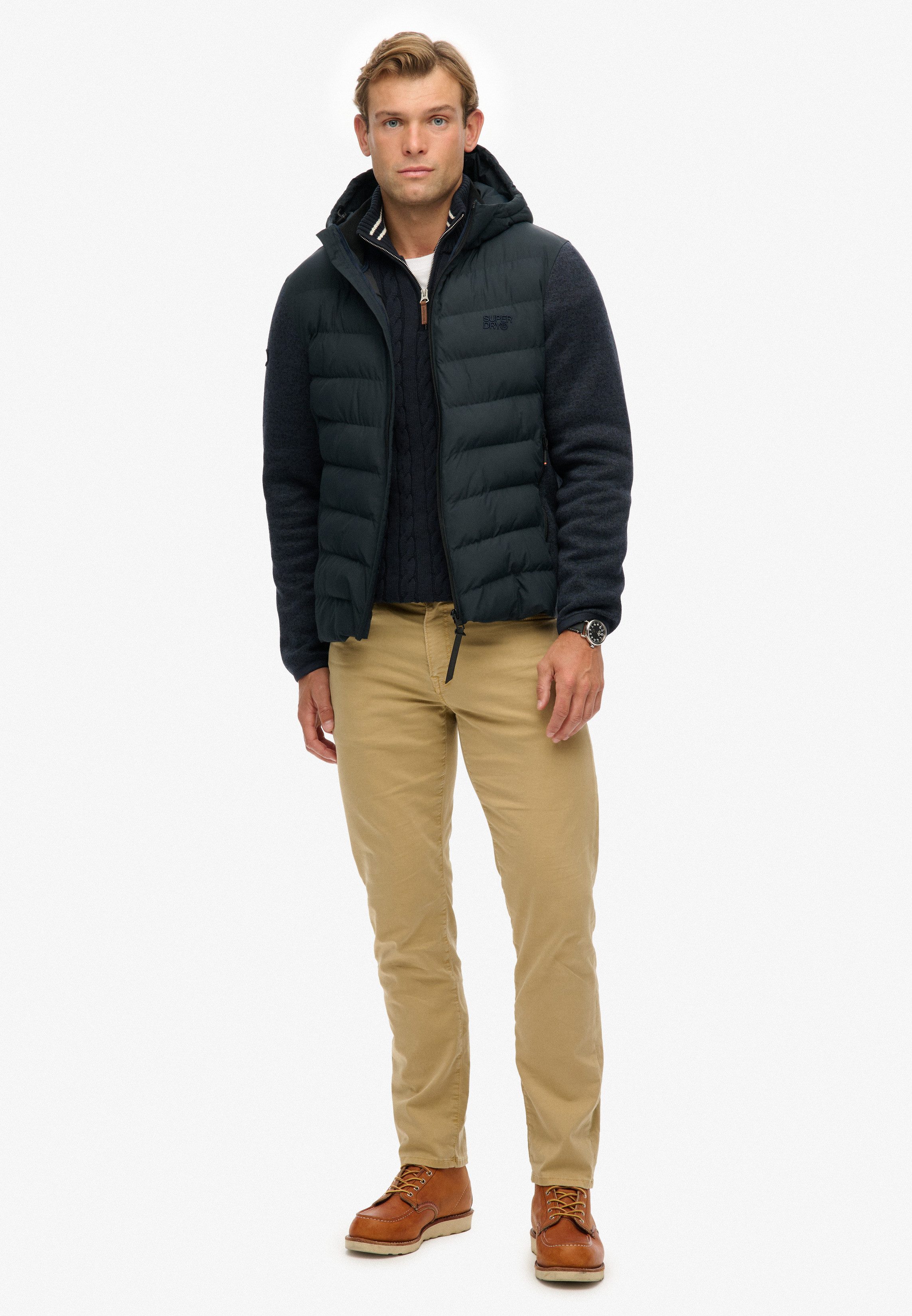 Superdry Gewatteerde jas HOODED STORM KNIT HYBRID JKT