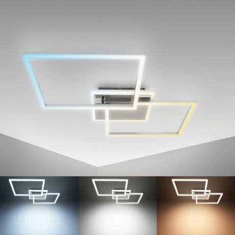 B.K.Licht Led-plafondlamp BK_FR1440 LED-Deckenlampe, Schwenkbar, CCT Farbtemperatur einstellbar (1 s