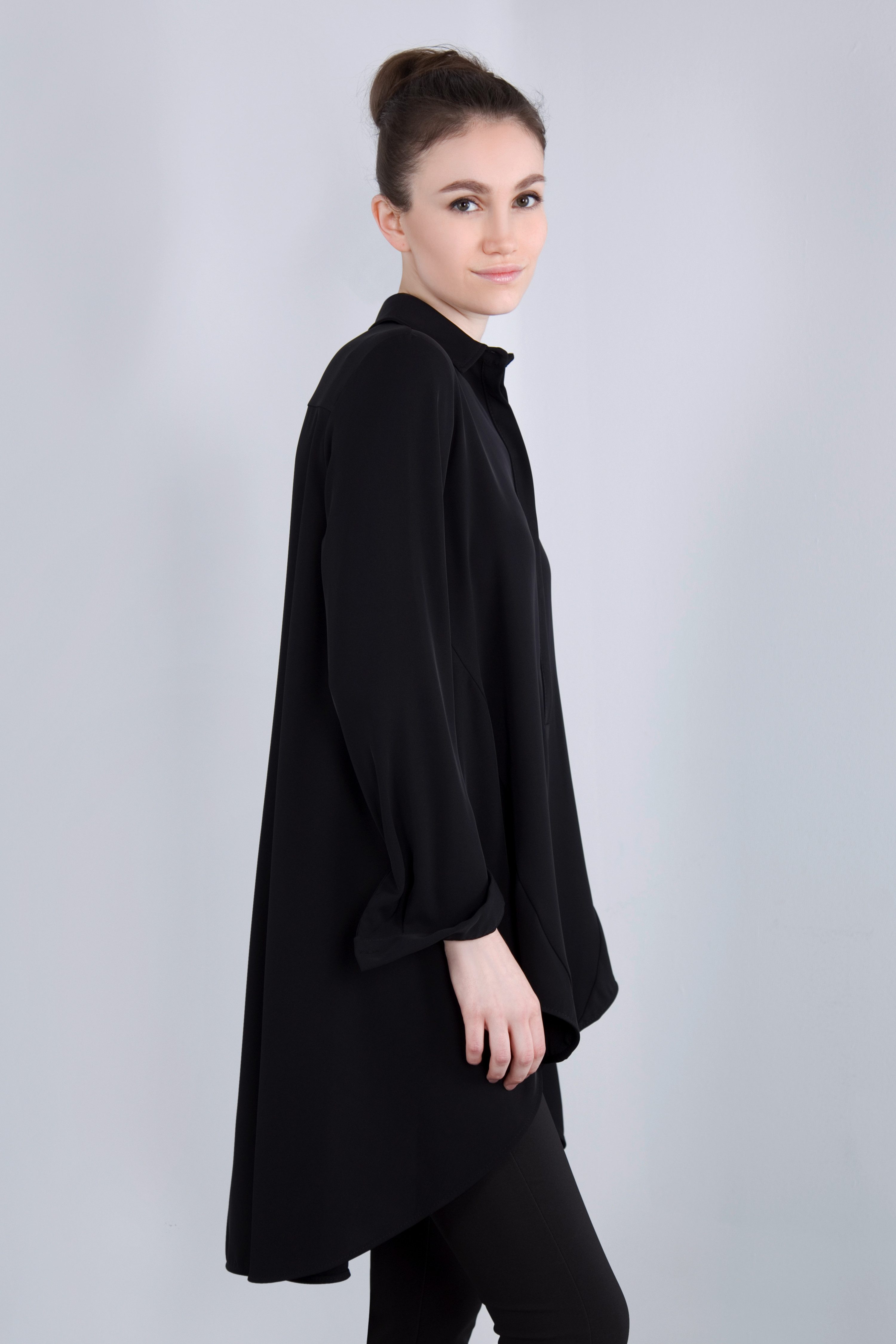 IMPERIAL Klassieke blouse IMP-C ED3BEW soepele voor kort, achter lang-blouse