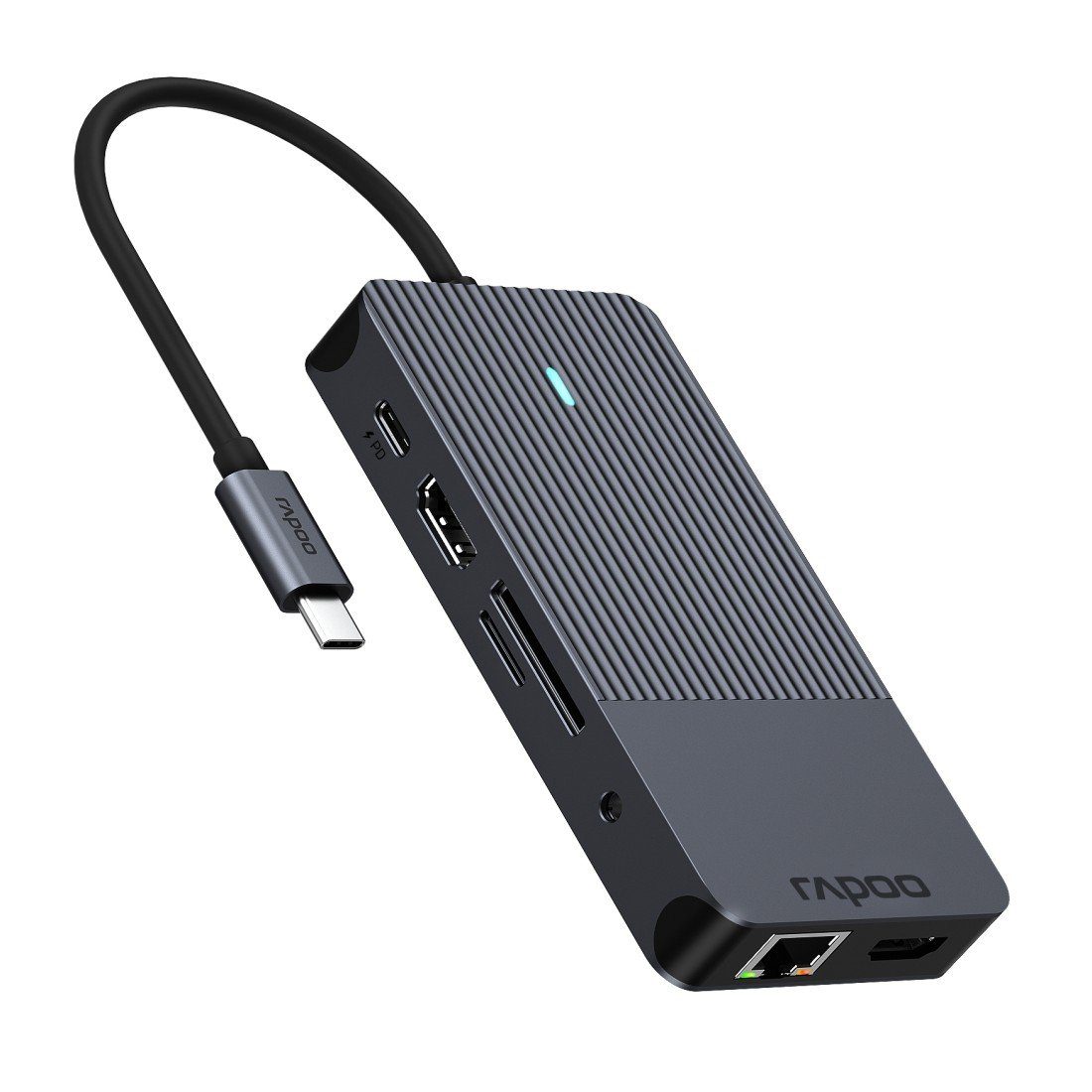 Rapoo USB-adapter UCM-2005 USB-C multiport adapter, 10in1, grijs