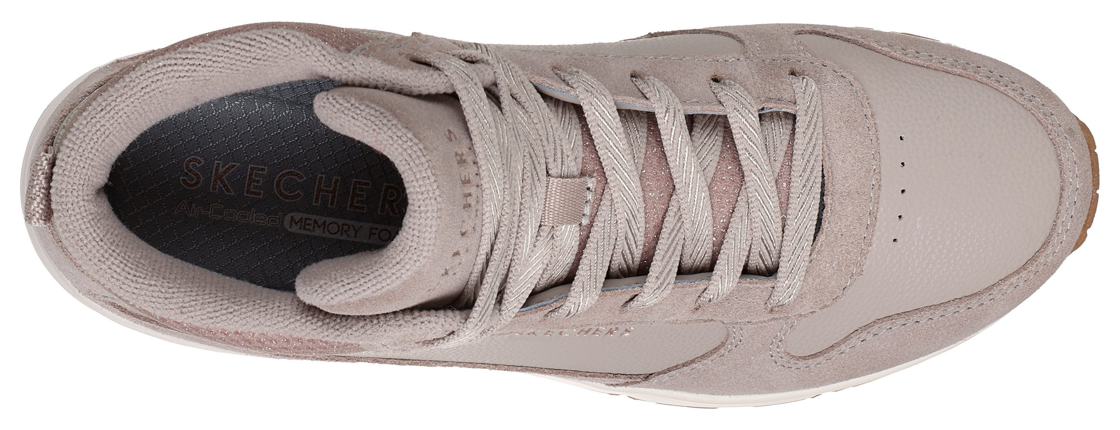 Skechers Sneakers met sleehak UNO-STACRE SHINE High top sneaker, veterboots met luchtkamer zool