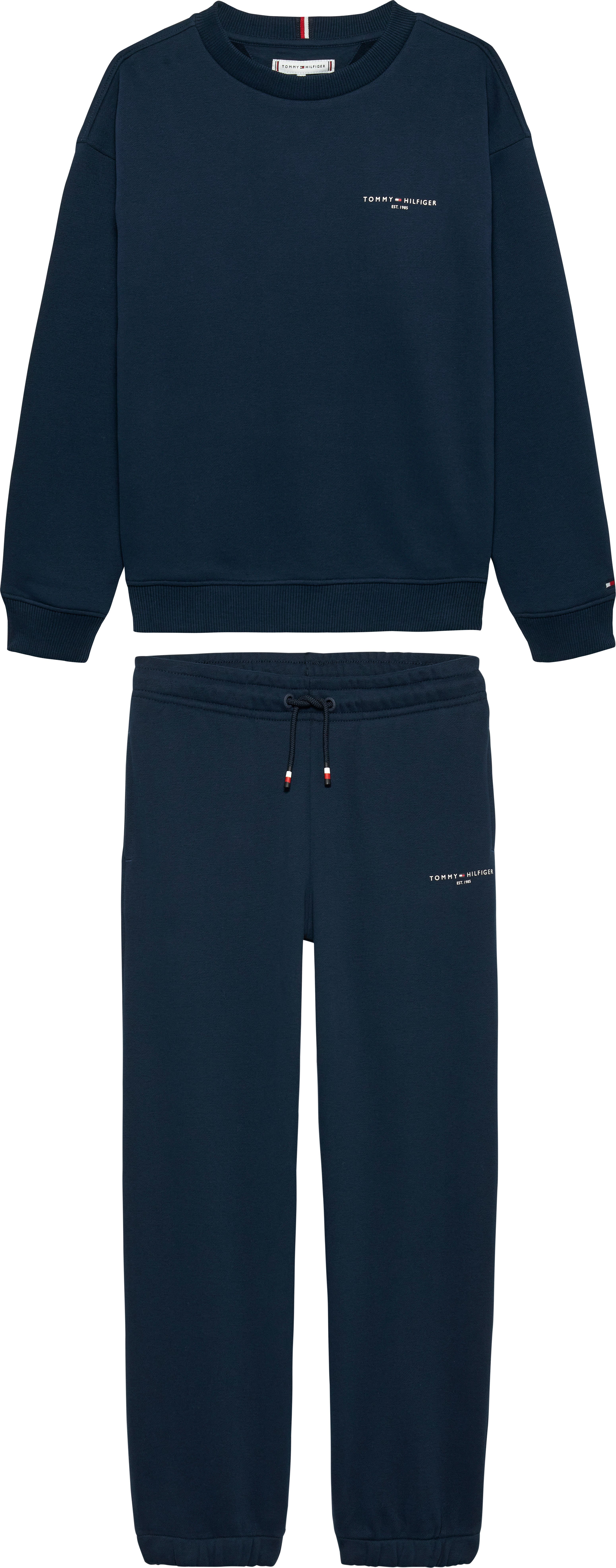 Tommy Hilfiger Shirt met lange mouwen en broek MINI CORP C-NECK SWEATSHIRT SET (2-delig)