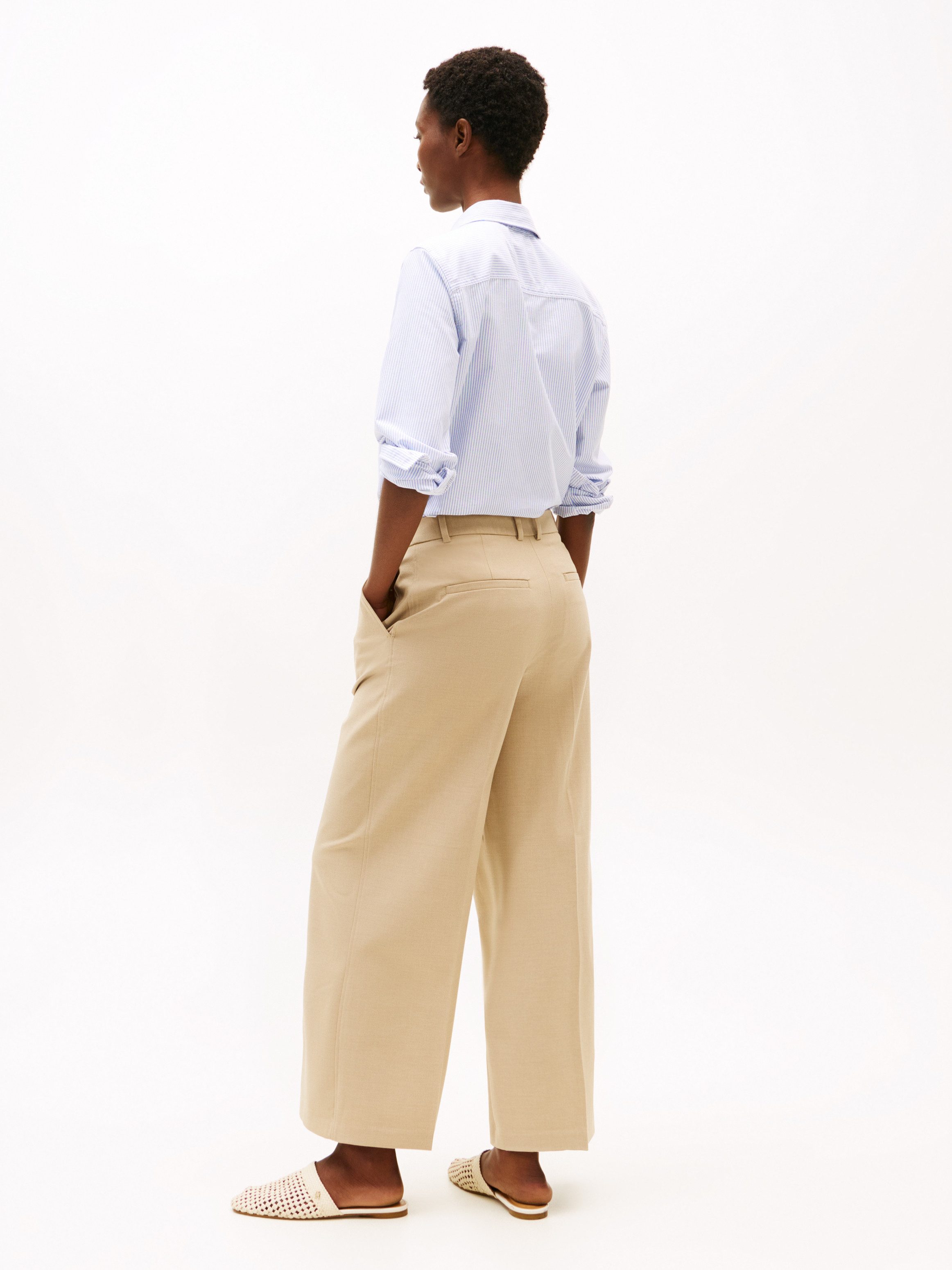 Tommy Hilfiger Geweven broek Low Normal Waist Bi-Stretch Riemlus, elastisch, onderhoudsvriendelijk kreukvrij, business casual