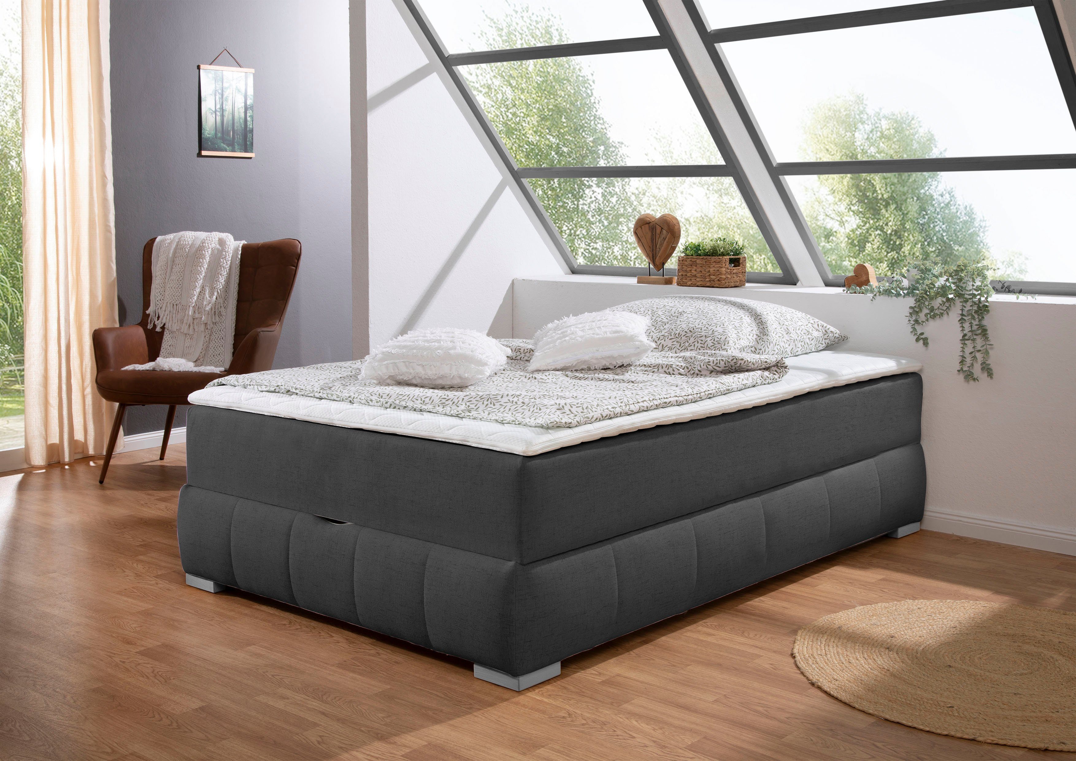 Guido Maria Kretschmer Home&Living Boxspring Wehma zonder hoofdbord, inclusief matrastopper en bedlade