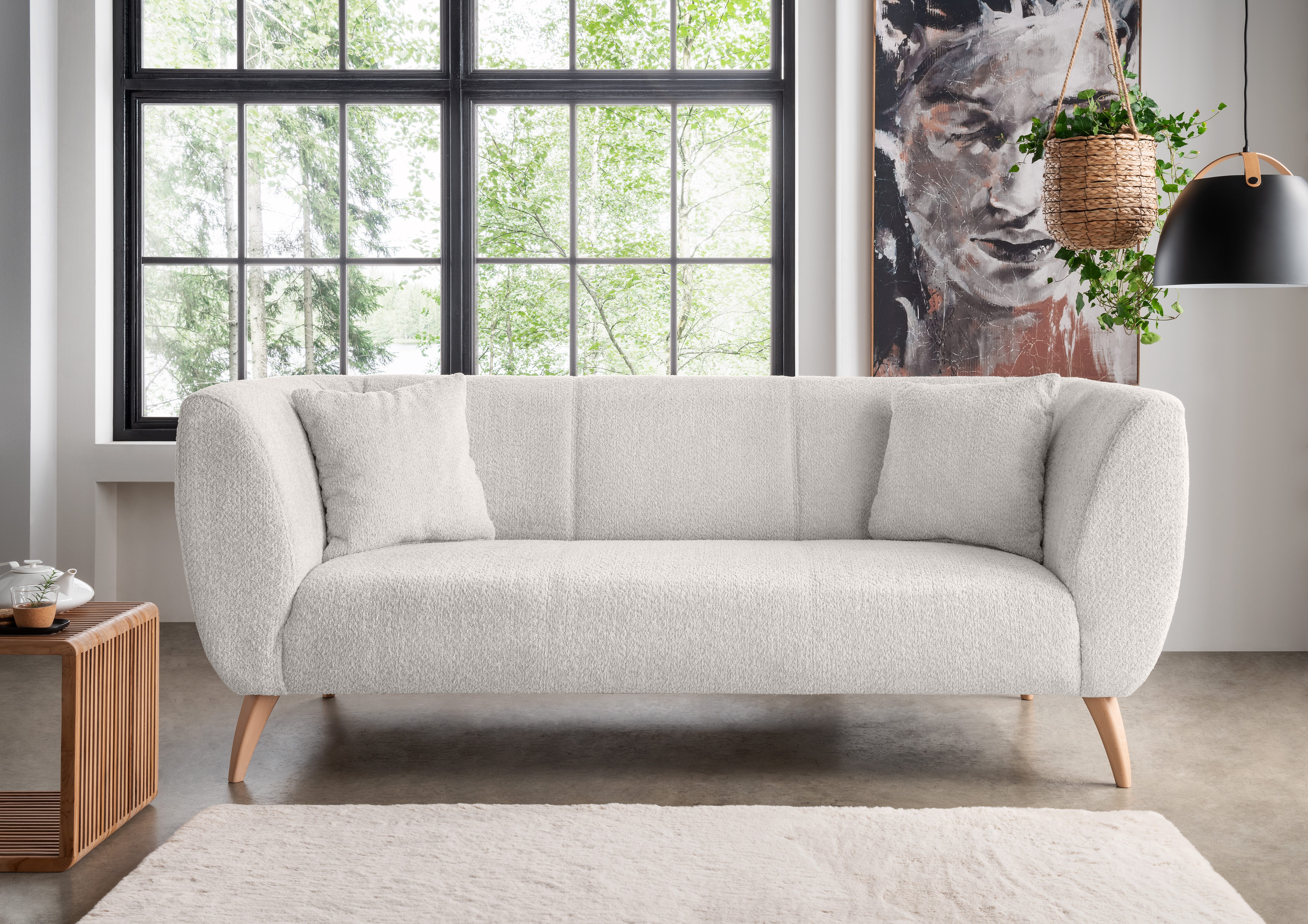 INOSIGN 3-zitsbank twee verschillende pootkleuren naar keuze