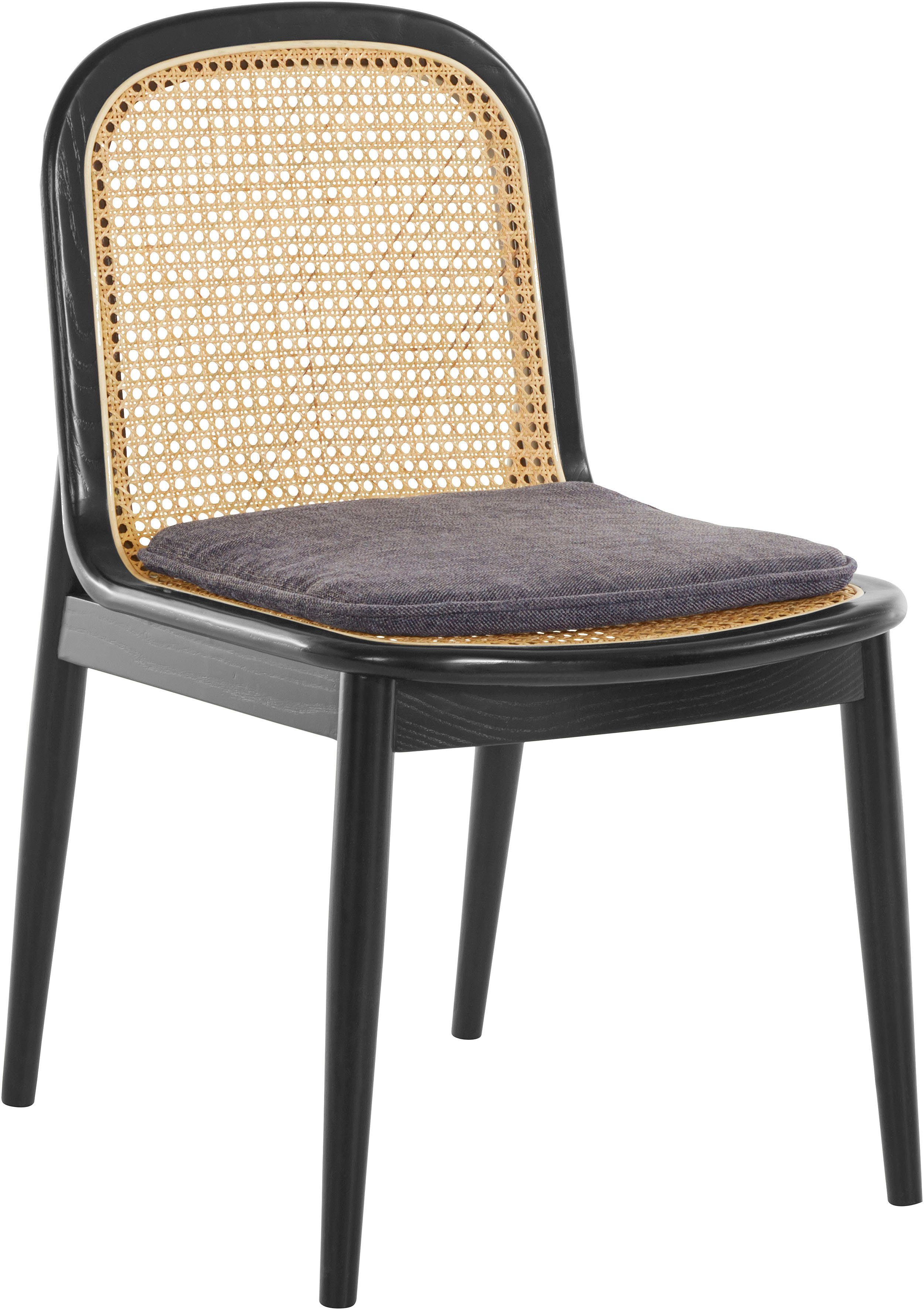 LeGer Home by Lena Gercke Eetkamerstoel 214LINASTUHL Polstertstoel met frame en poten van massief essenhout (set)