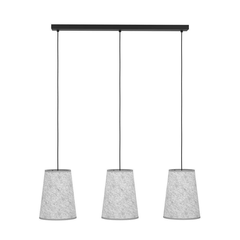 EGLO Hanglamp ALSAGER Hanglamp, vilt in grijs en metaal in zwart, E27 fitting, 91 cm (1 stuk)