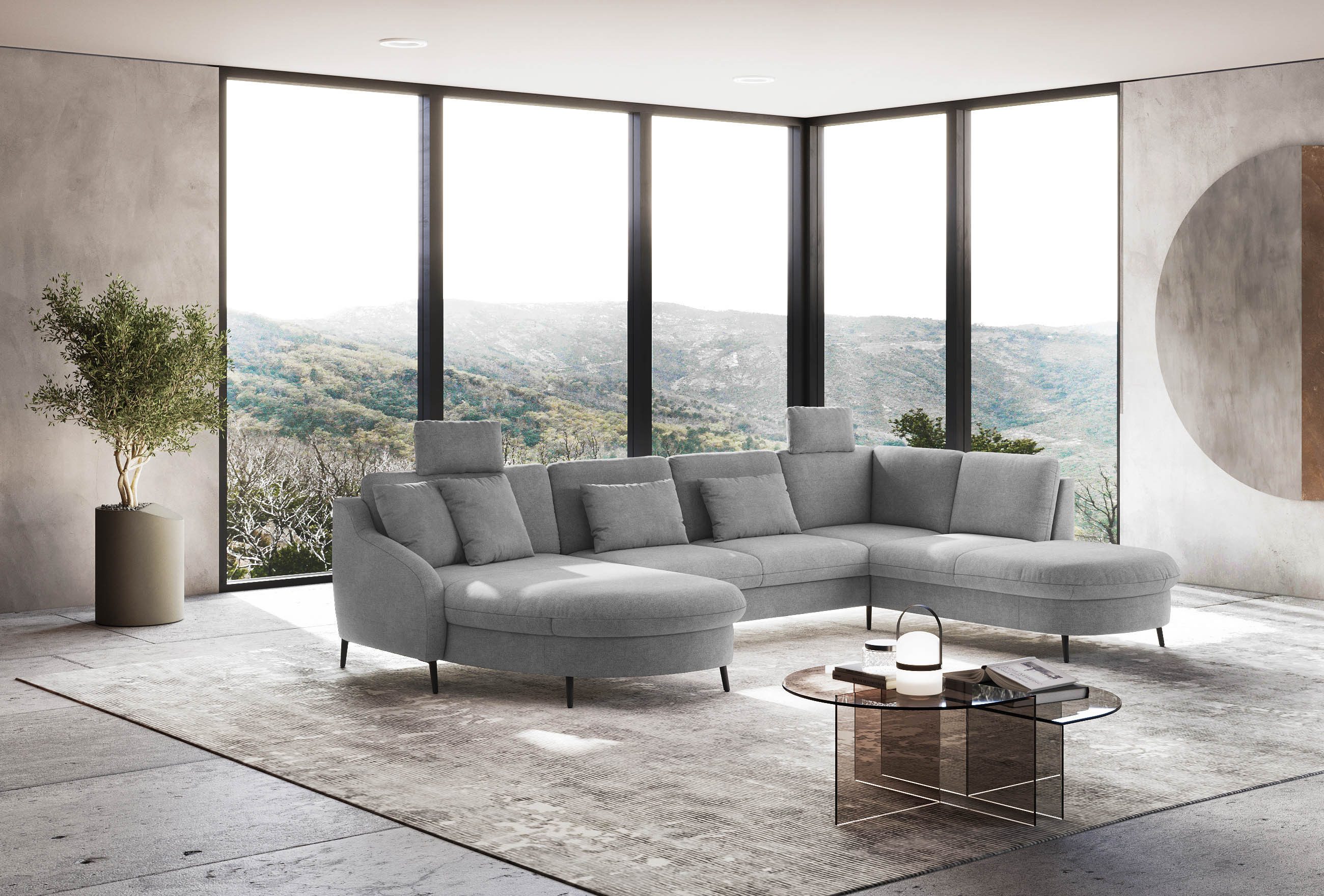sit&more Zithoek Soul U-model optioneel met bed en bedlade