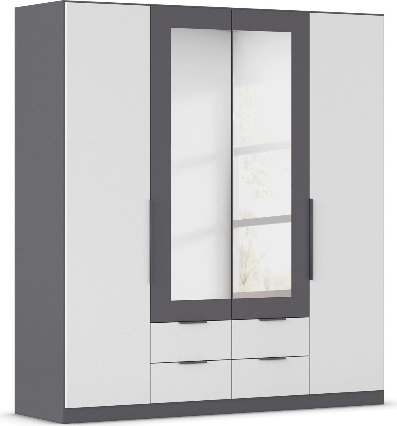 rauch Draaideurkast Kledingkast garderobe KREFELD optioneel met spiegel met 3 greepvarianten, incl. praktische lades made in germany kledingkasten