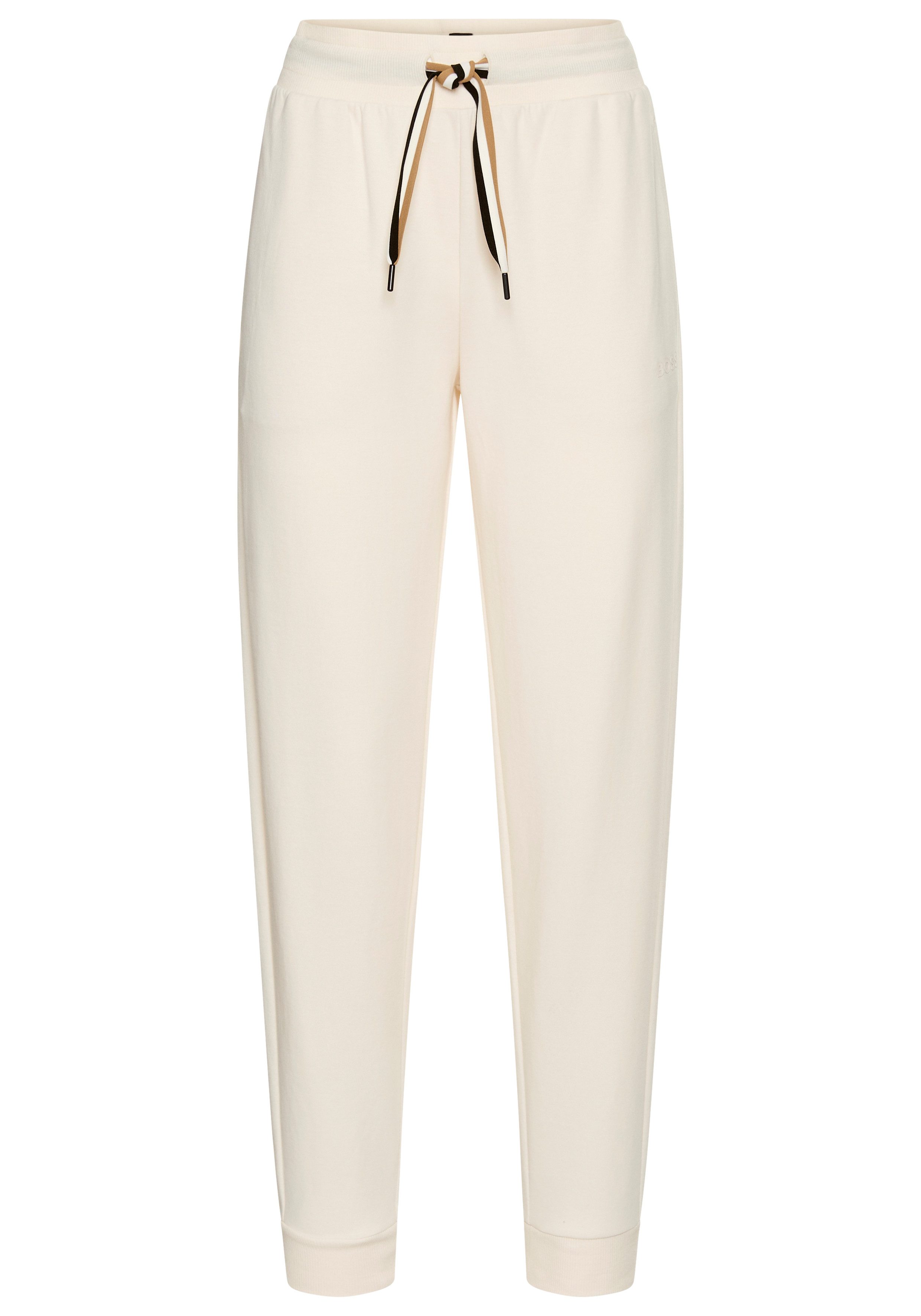 BOSS Relaxbroek CP Stripe_Pants Cuff met contrastkleurige koord dames broeken maat L wit