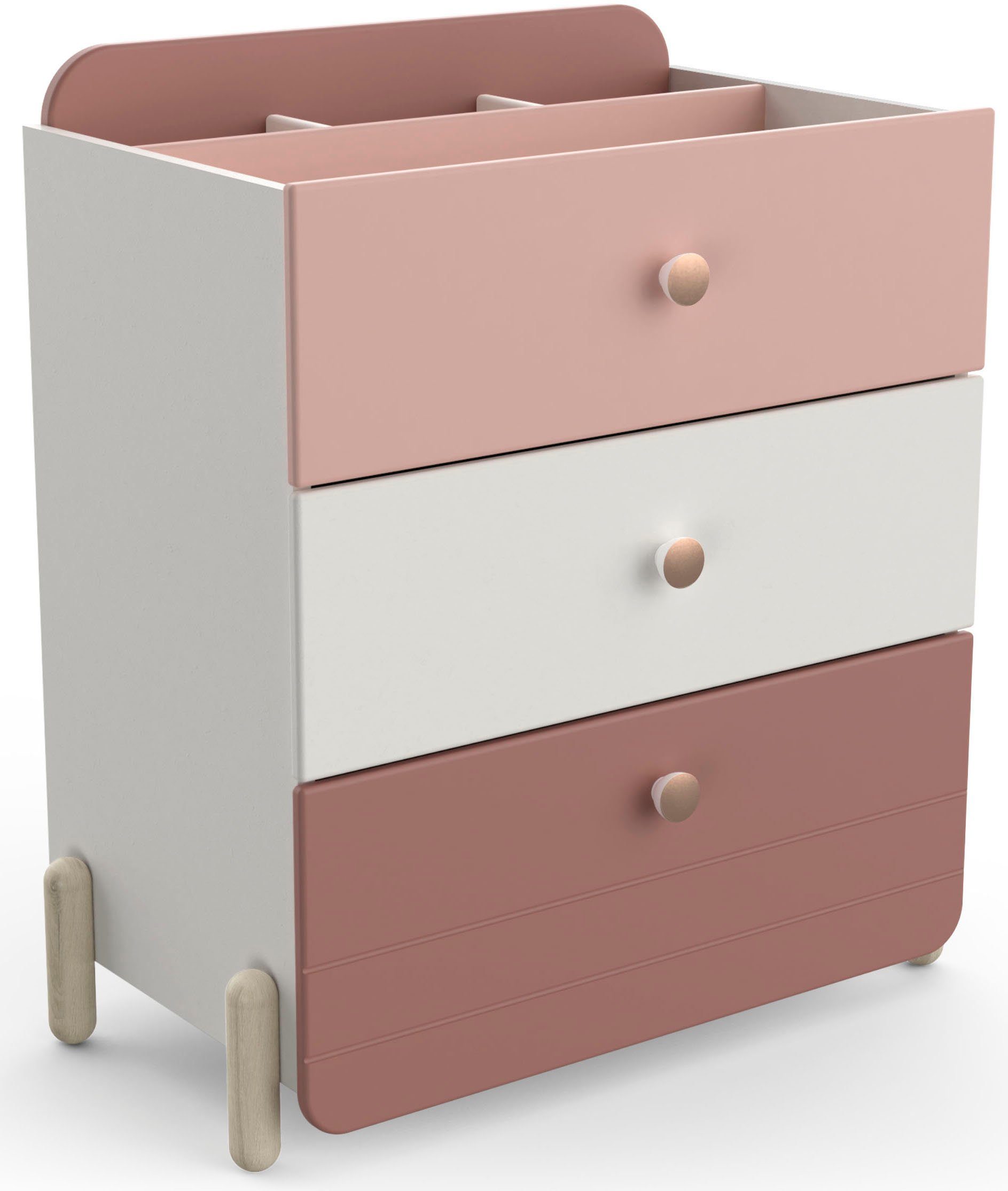 Demeyere GROUP Kast met laden en deuren Jade Lade met rolgeleiding, ronde knoppen met rozegoud-finish