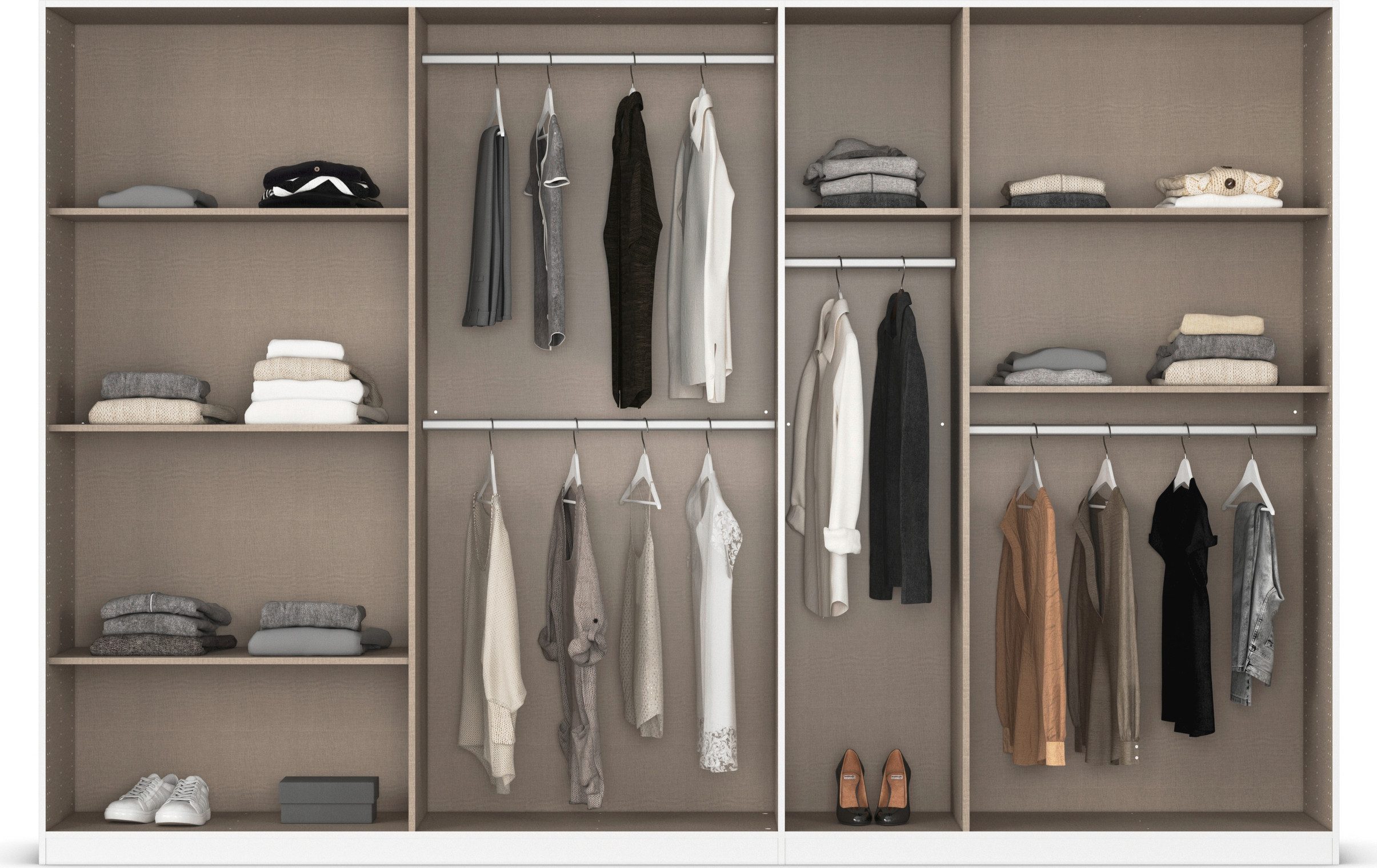 rauch Draaideurkast Kledingkasten kast garderobe AGORDO met glazen front doordachte binnenuitrusting, in 6 breedtes en 2 hoogtes made in germany