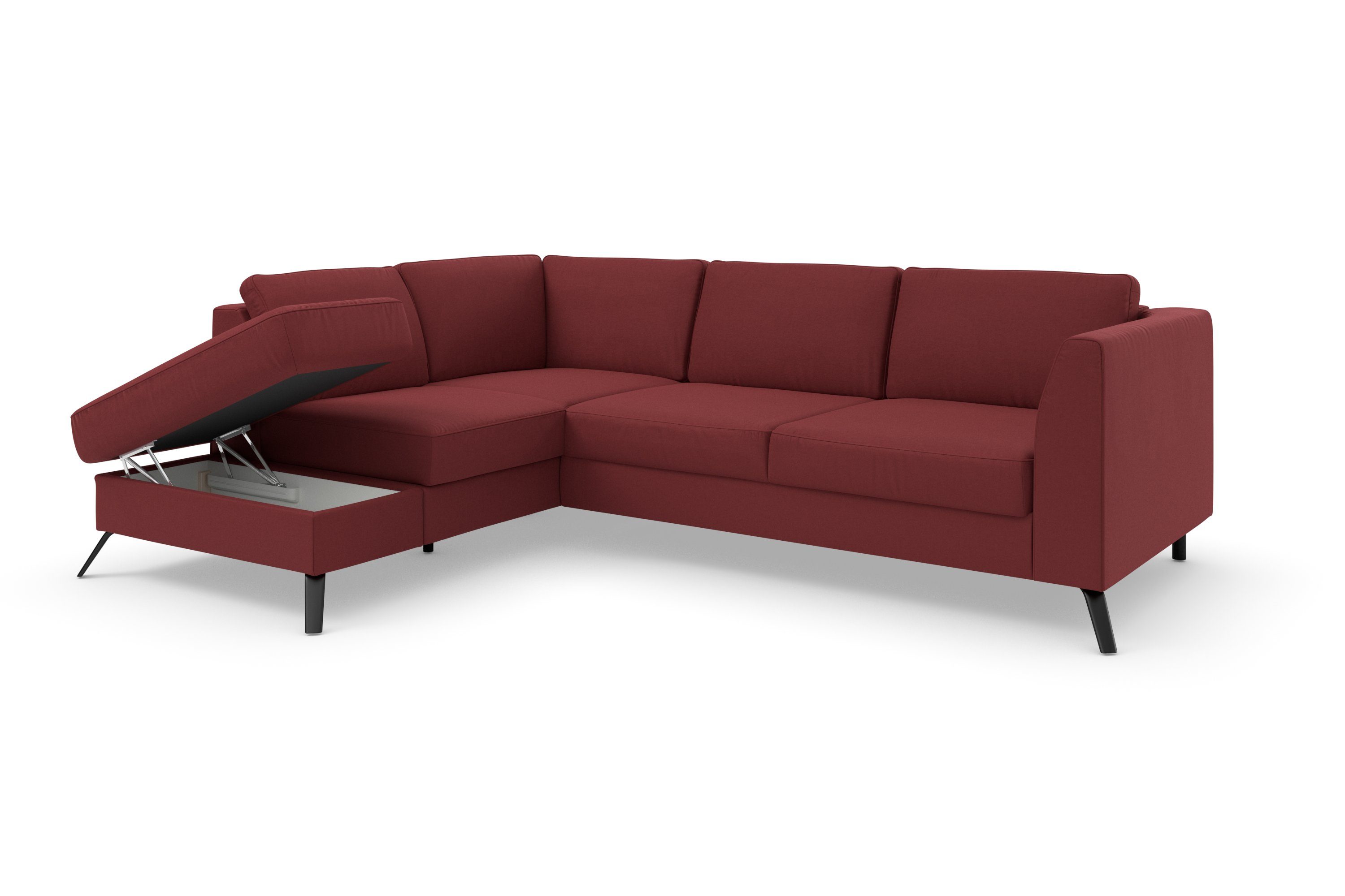 sit&more Hoekbank Olsen L-vorm inclusief zitdiepteverstelling, naar keuze met slaapfunctie, 15 cm hoog