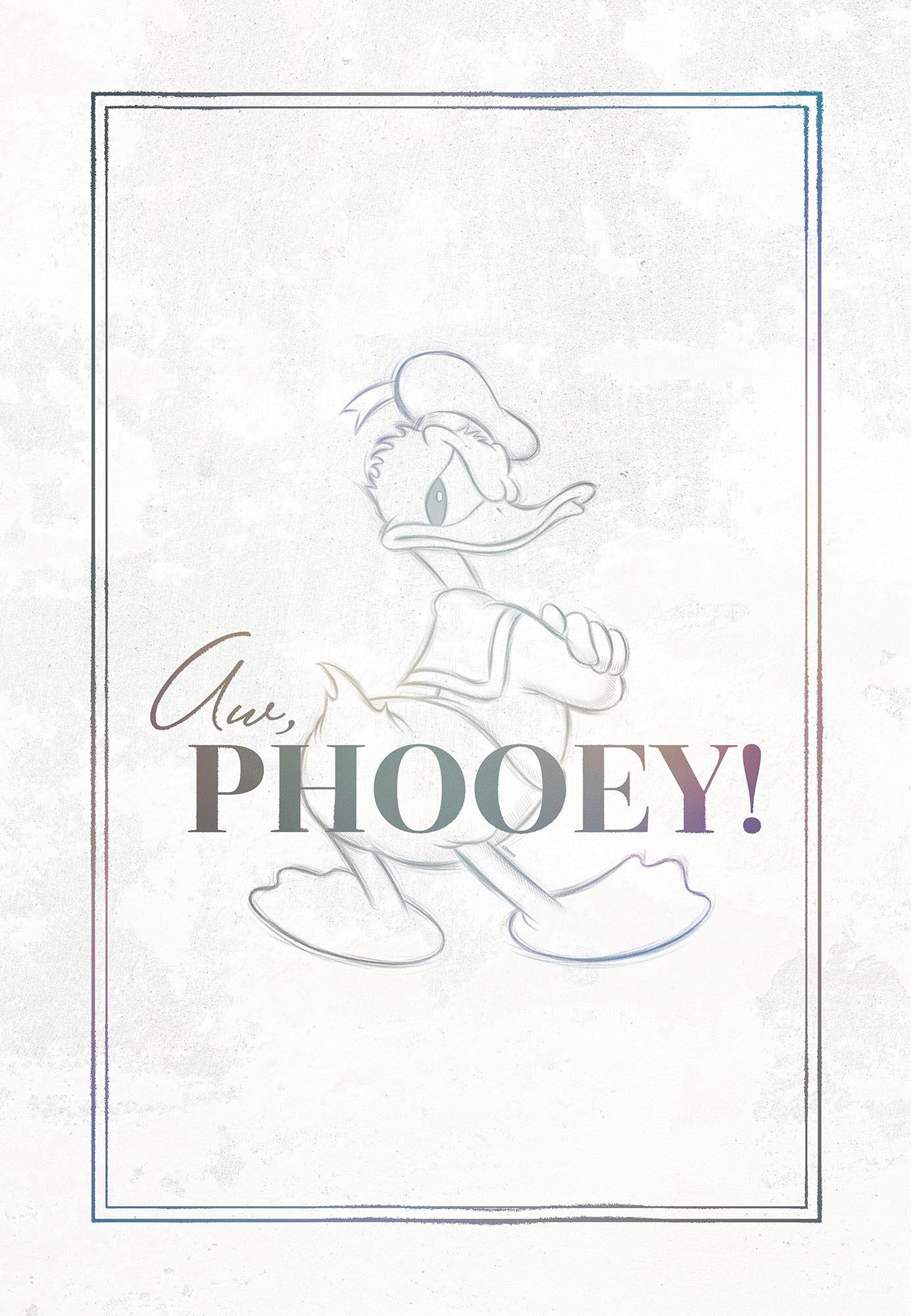 Komar Artprint op linnen Donald Duck Phooey! - Afmeting 40 x 60 cm Canvasdoek met echt houten frame, kinderkamer (1 stuk)