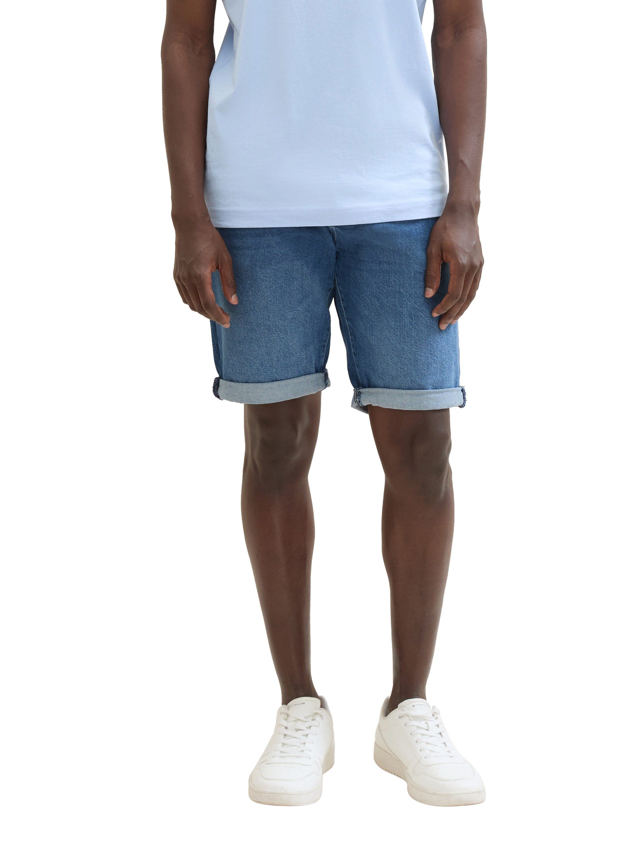 Tom Tailor Jeansbermuda Josh met merklabel heren jeans maat 34 blauw