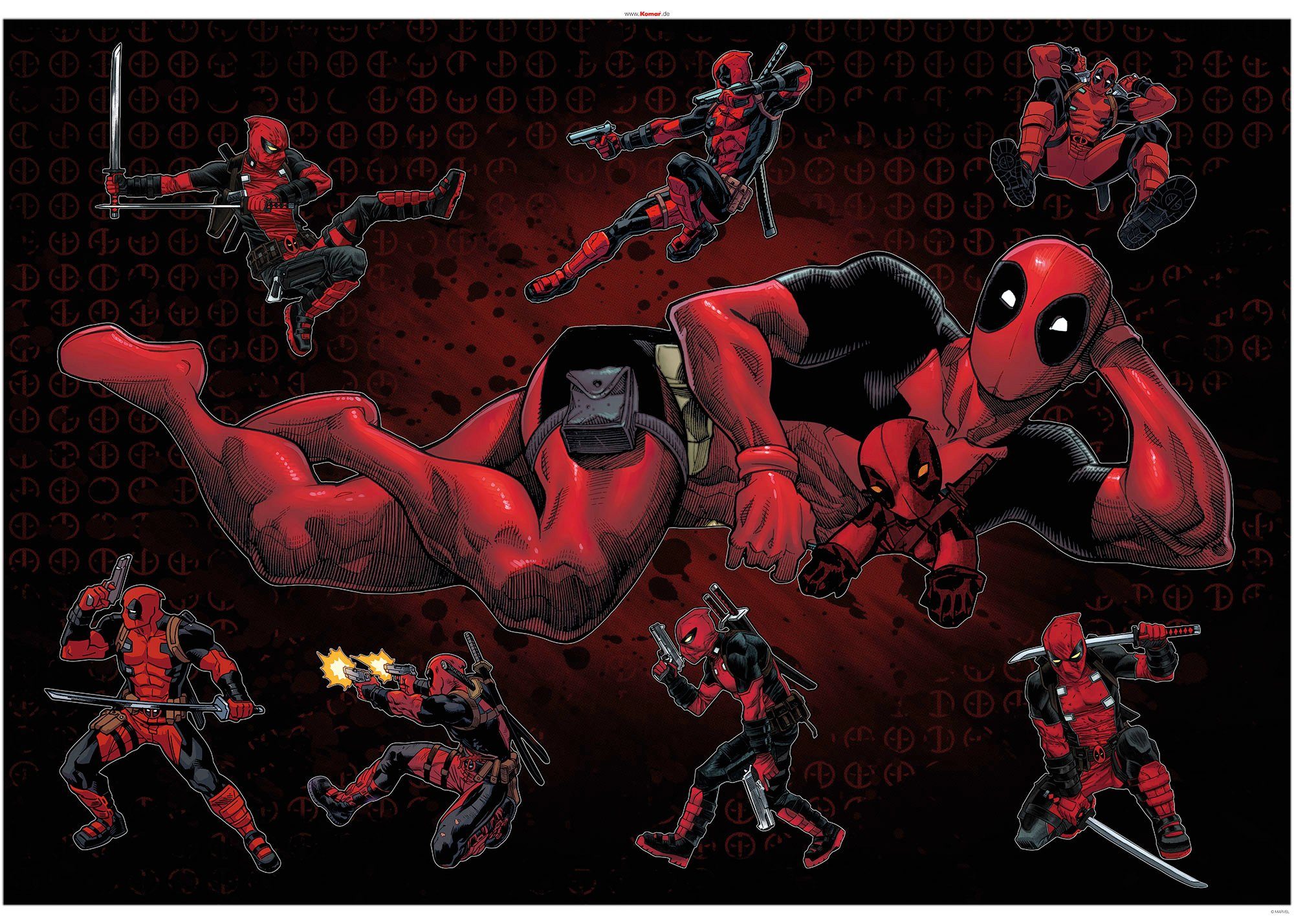Komar Wandfolie Deadpool Posing 100 x 70 cm (8 stuks)