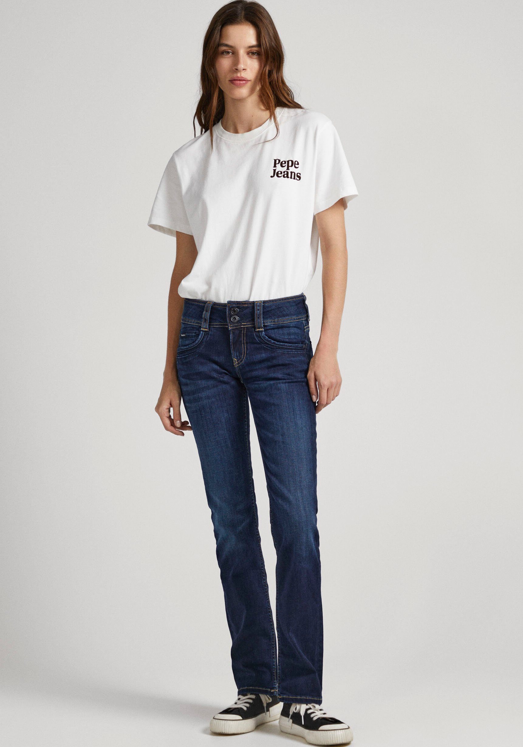 Pepe Jeans Straight jeans GEN in mooie kwaliteit met rechte pijpen en dubbele knoop