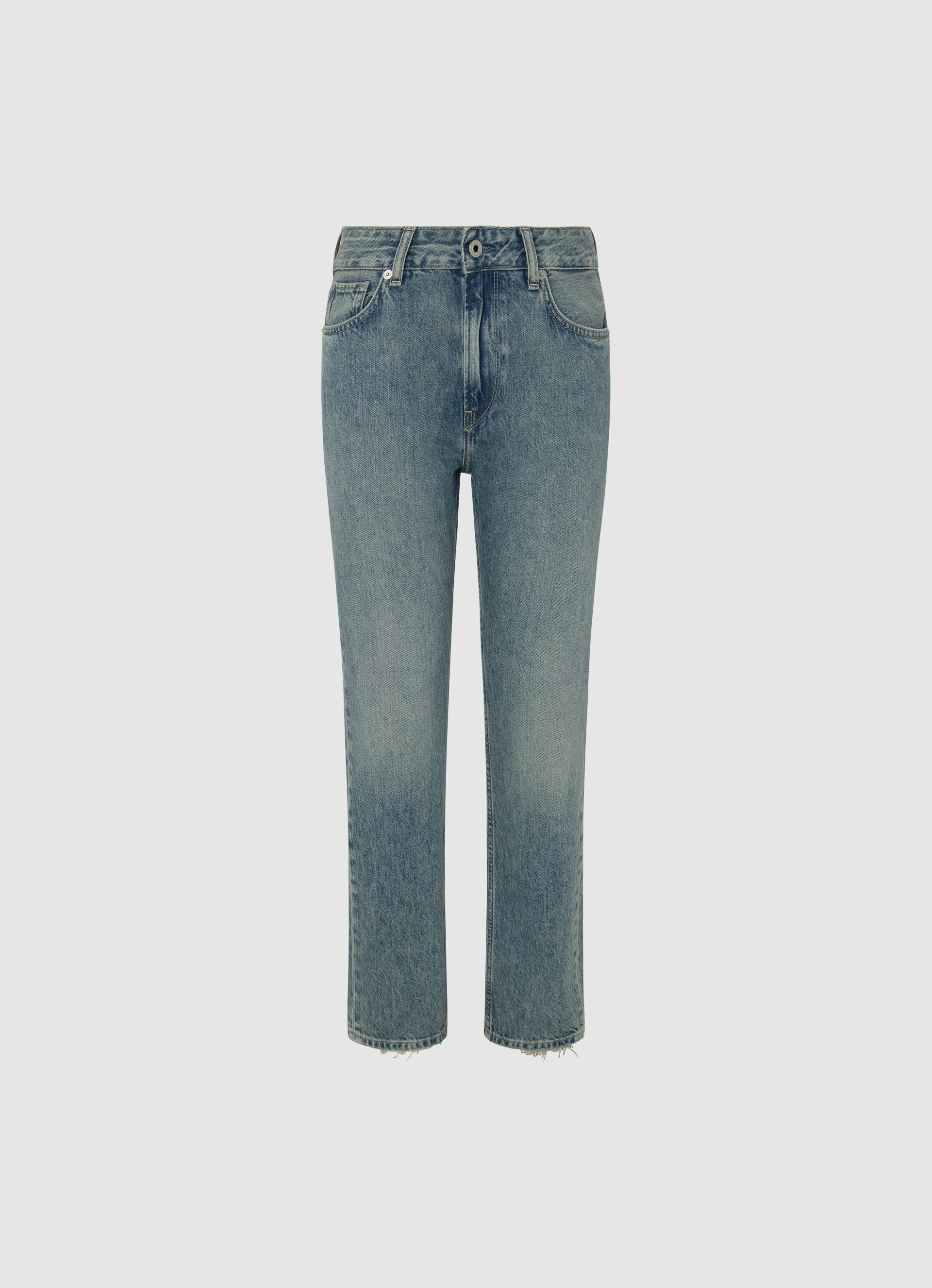 Pepe Jeans Straight jeans Met normale taille van robuust katoen-denim