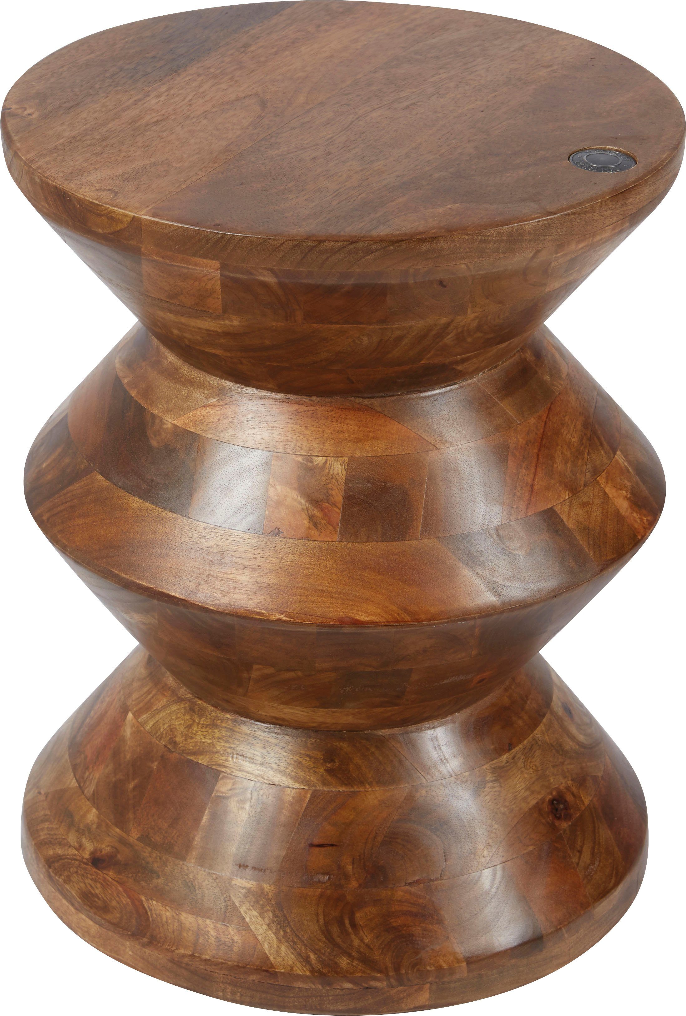 TOM TAILOR HOME Hocker T-WOOD STOOL HIGH decoratieve hocker van mangohout, met knoopdetail