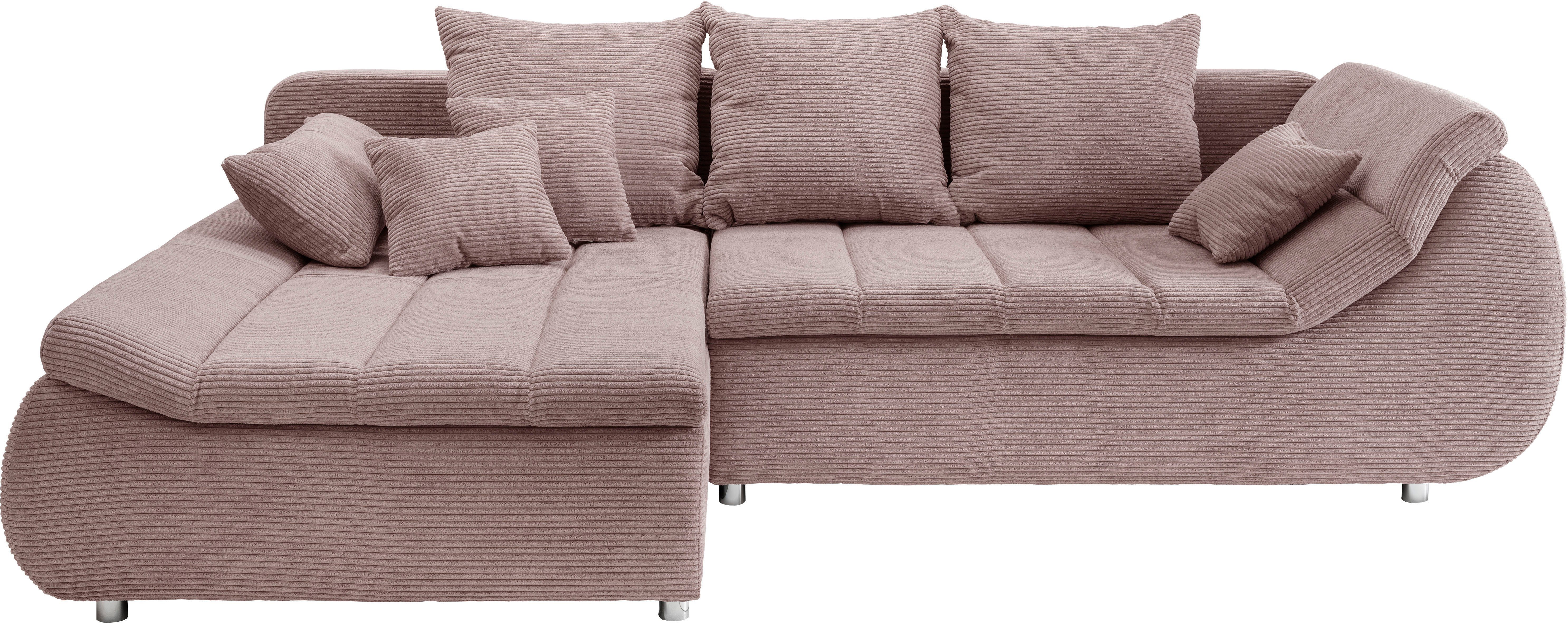 INOSIGN Hoekbank Imola, comfortabel, actuele stikking in de zitting, L-vorm, breedte 270cm