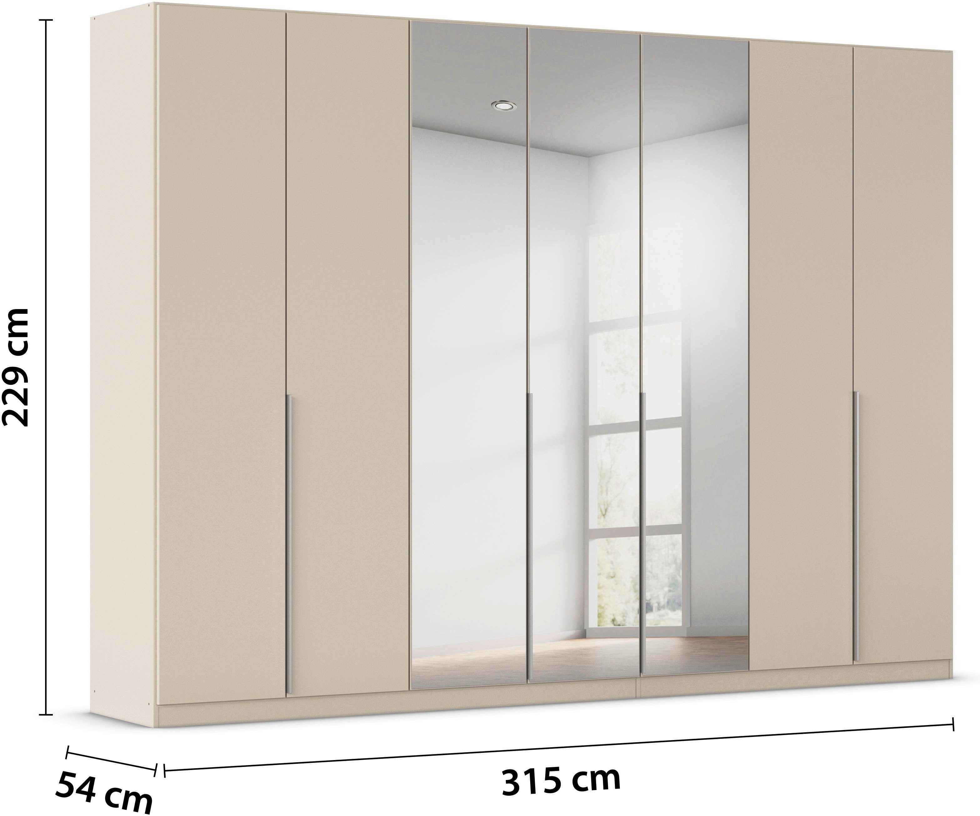 rauch Draaideurkast Kledingkast kast garderobe AGORDO met decor- of hoogglansfront doordachte binnenuitrusting, in 6 breedtes en 2 hoogtes made in germany