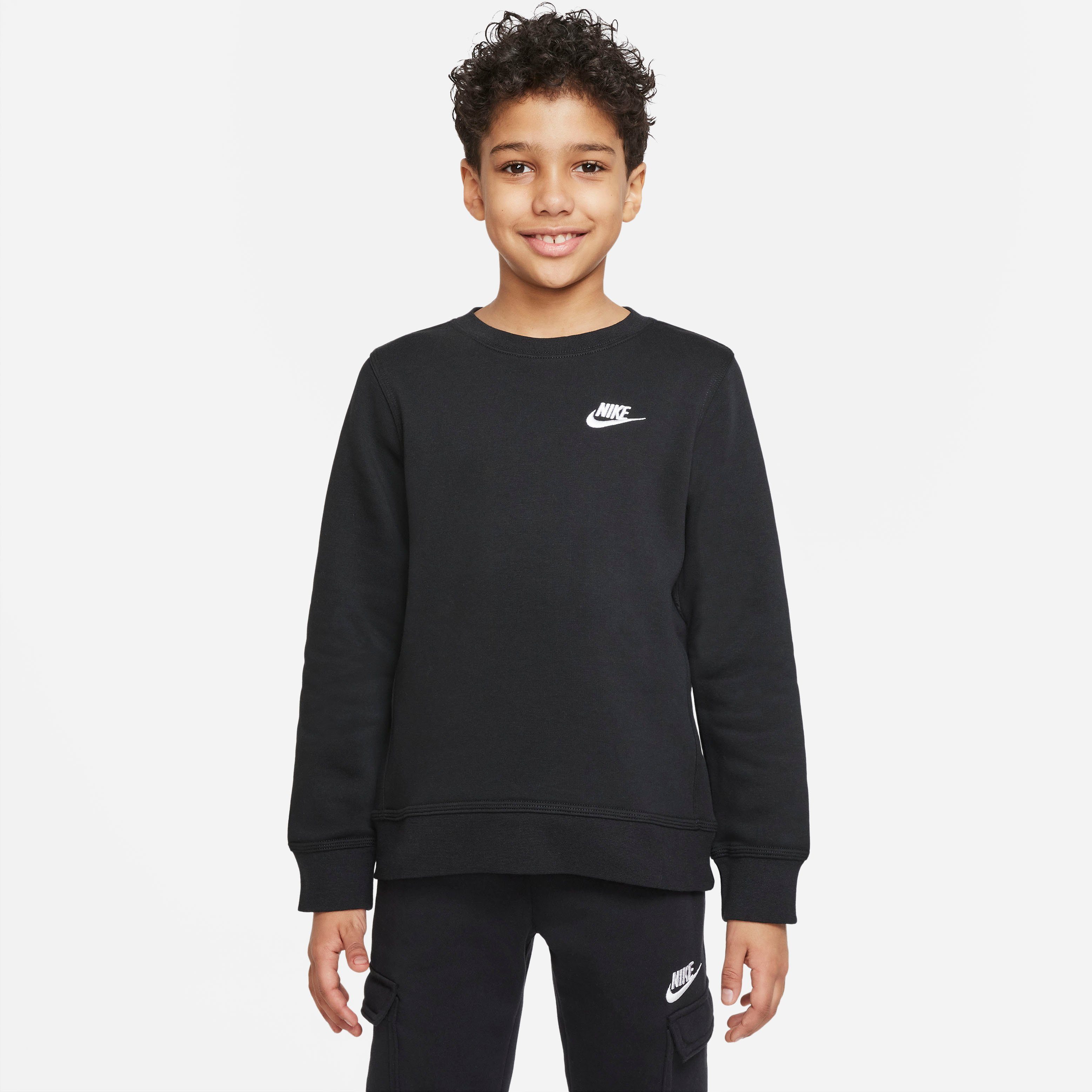 Nike Sportswear Sweatshirt Club Big Kids Sweatshirt jongens sweatshirts maat XS (122) zwart