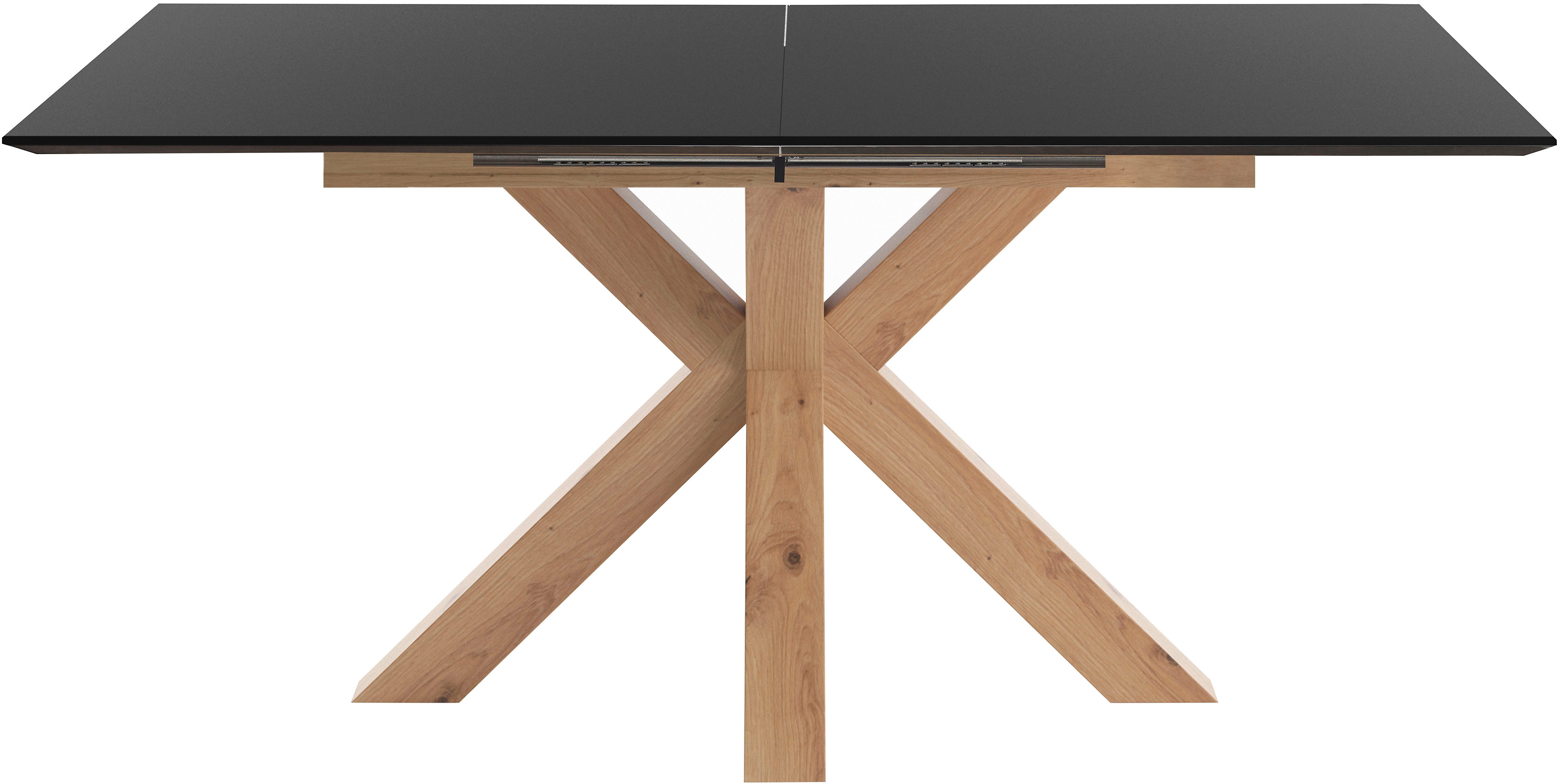 set one by Musterring Eettafel New Atlanta Rechthoekig blad met Zwitserse rand, uitschuifbaar, stervormig onderstel eettafels maat 170 cm x 81 cm x