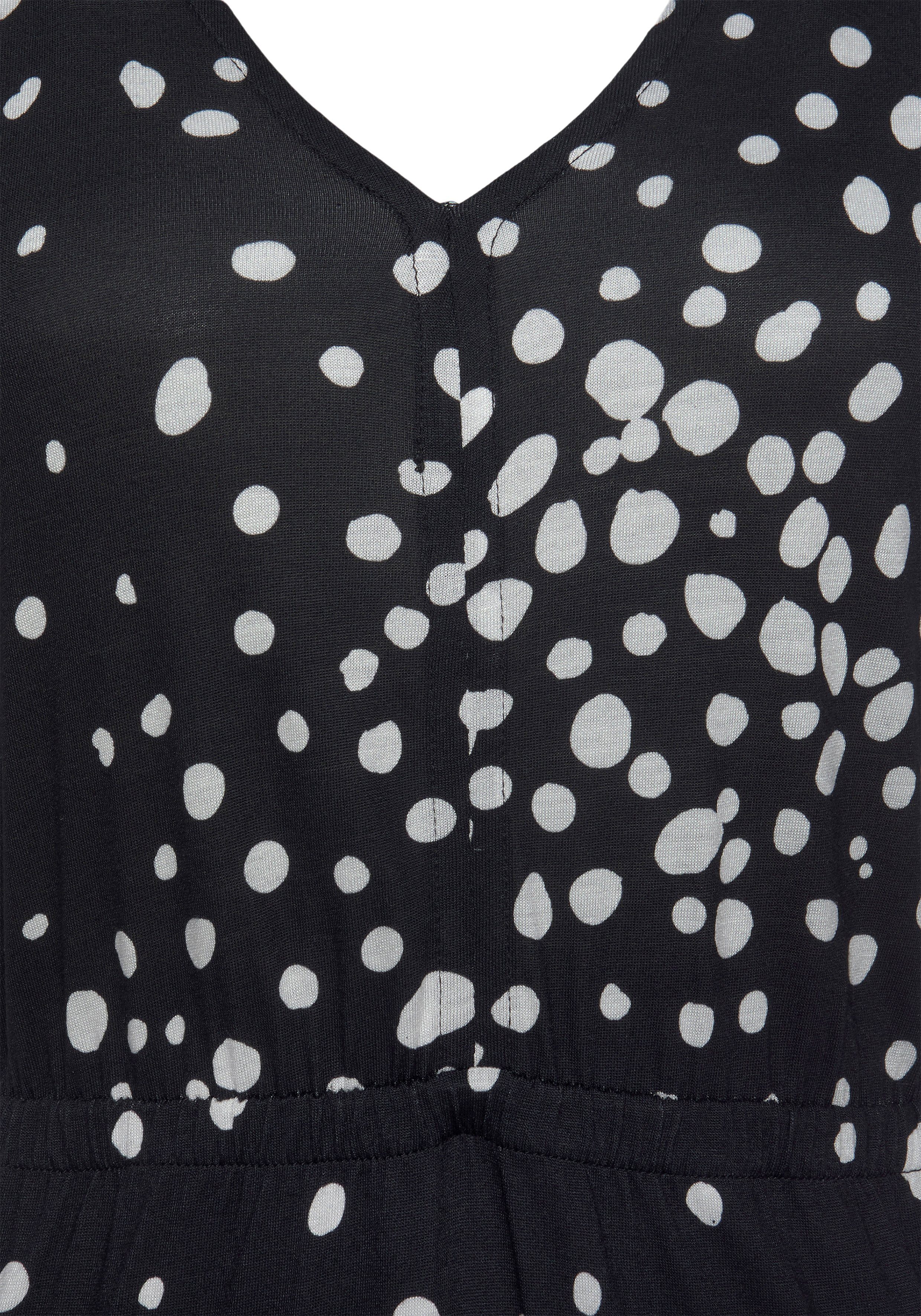 Vivance Maxi-jurk met stippenprint en v-hals, zomerjurk, elegant strandjurk