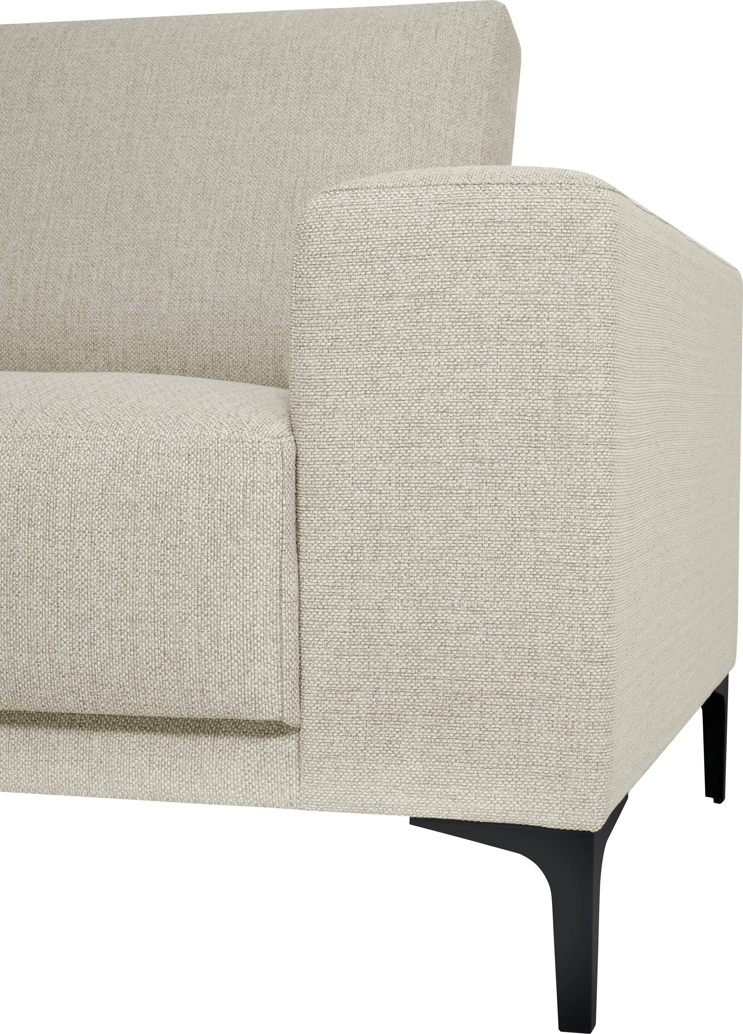 Places of Style Hoekbank Xander, L-model, Breedte 289 cm, geweven stof, soft-touch chenille, zwarte metalen voeten