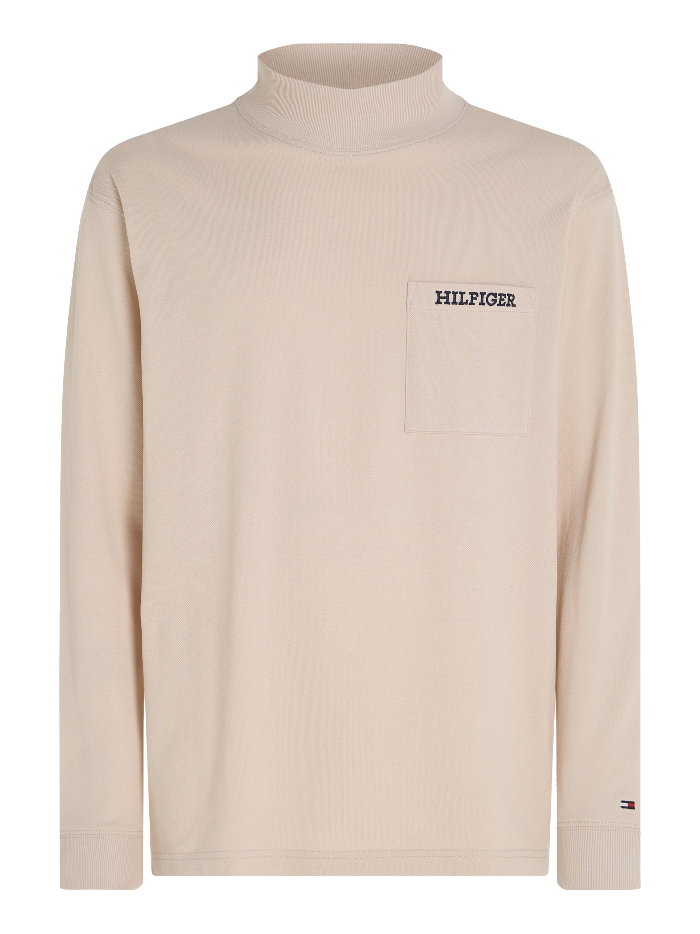 Tommy Hilfiger Shirt met lange mouwen MONOTYPE PIQUE POCKET LS TEE