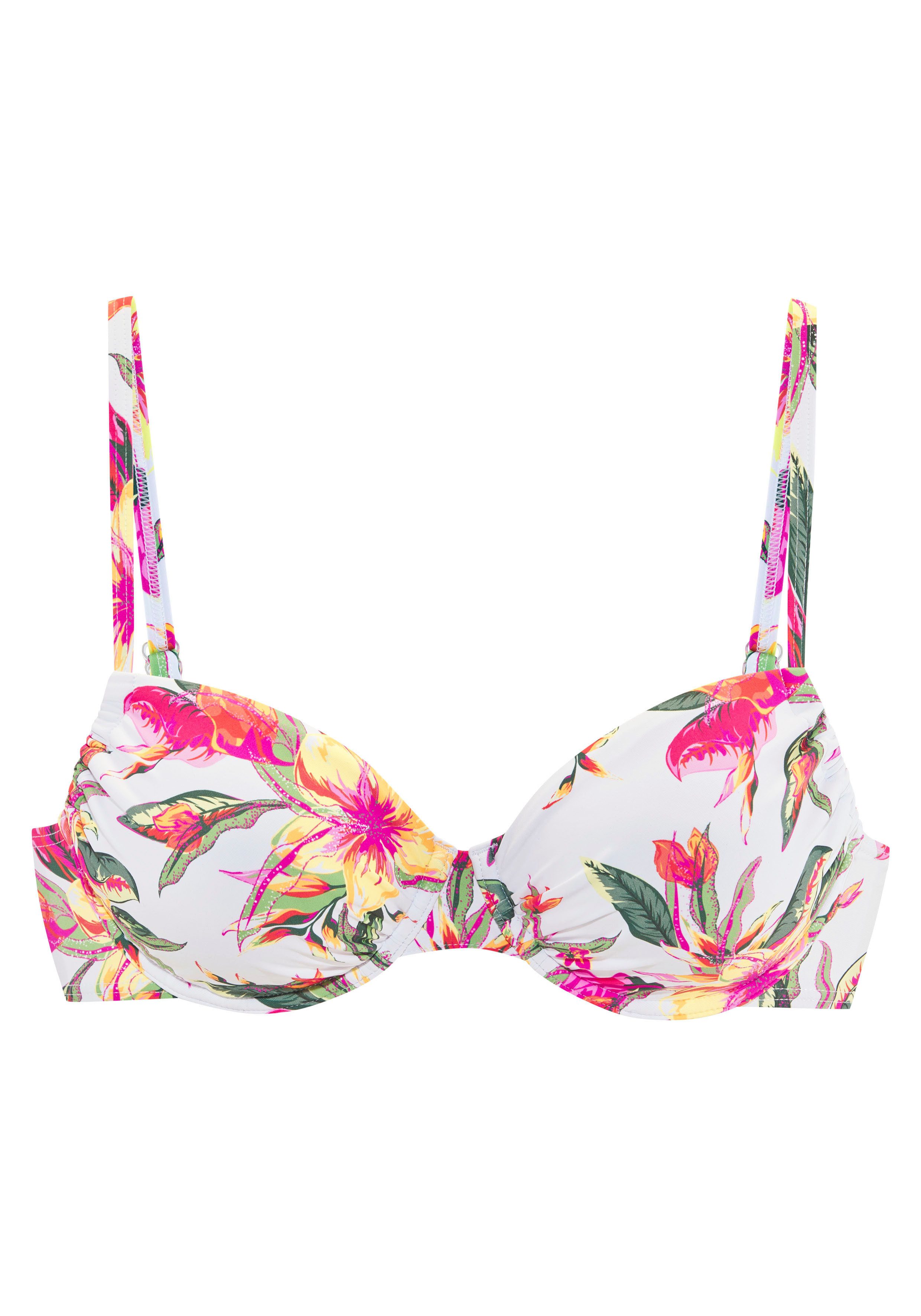 Lascana Bikinitop met beugels MALIA met tropische print