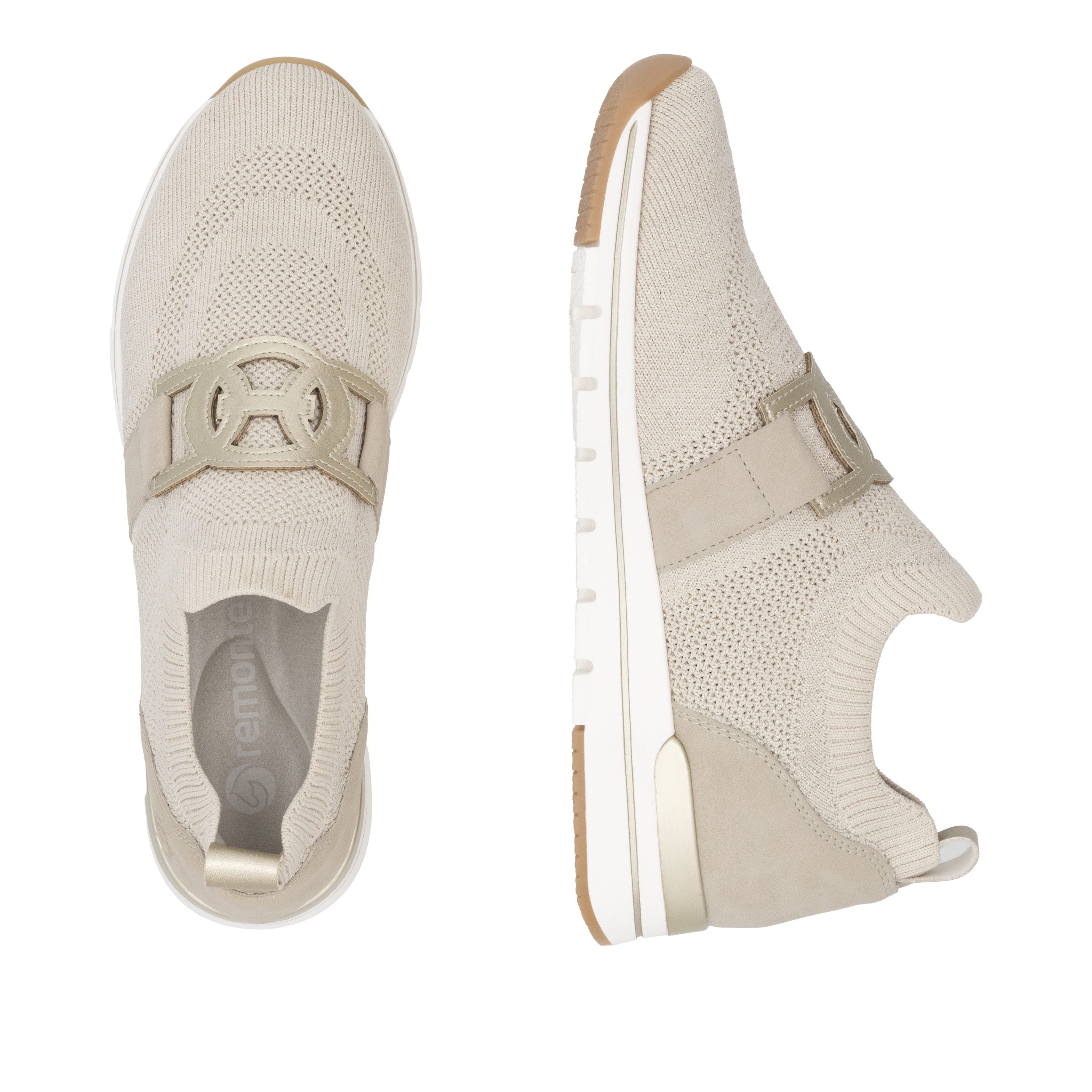 Remonte Slip-on sneakers , vrijetijdsschoen, lage schoen, slipper met elastische band aan de schacht
