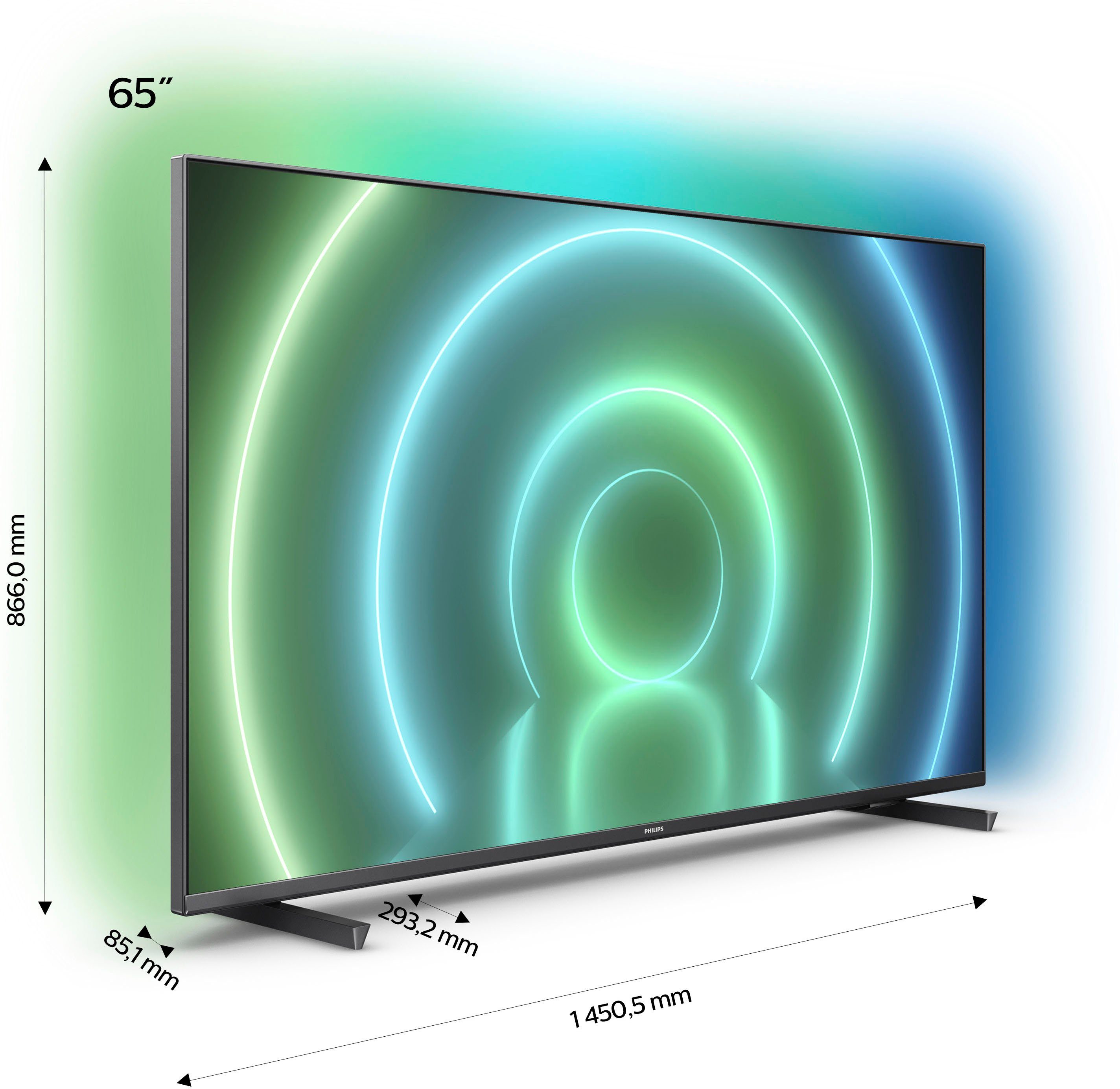 Philips Led-TV 65PUS7906/12, 164 cm / 65", 4K Ultra HD, Android TV - Smart TV, ambilight langs 3 randen