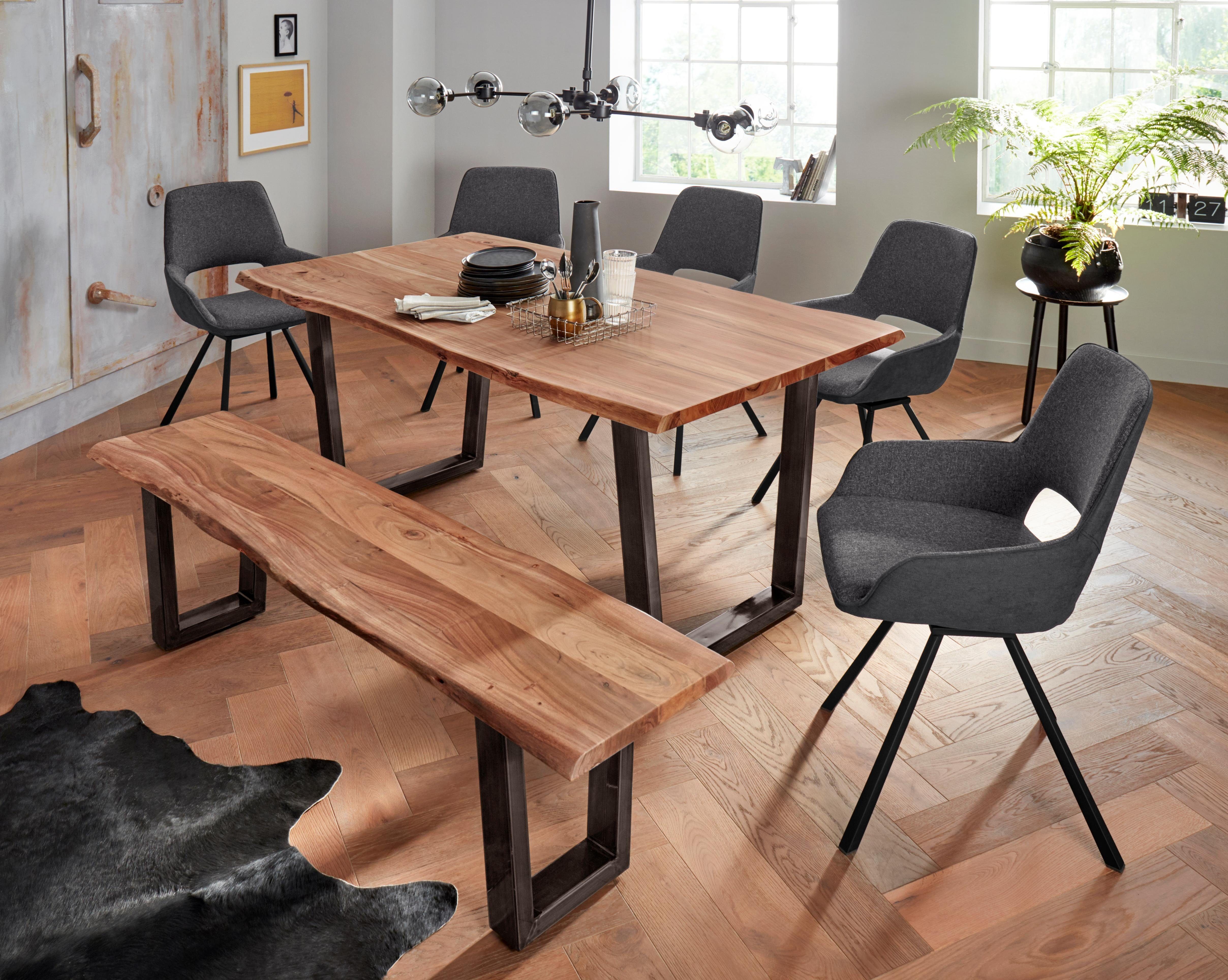 MCA living Eettafel CALABRIA Massief hout in boomstam-look