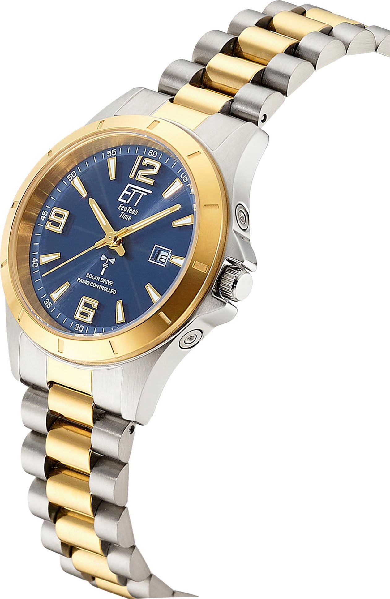 ETT Radiografisch horloge Gobi Lady Horloge, solar, dameshorloge, stalen band, analoog