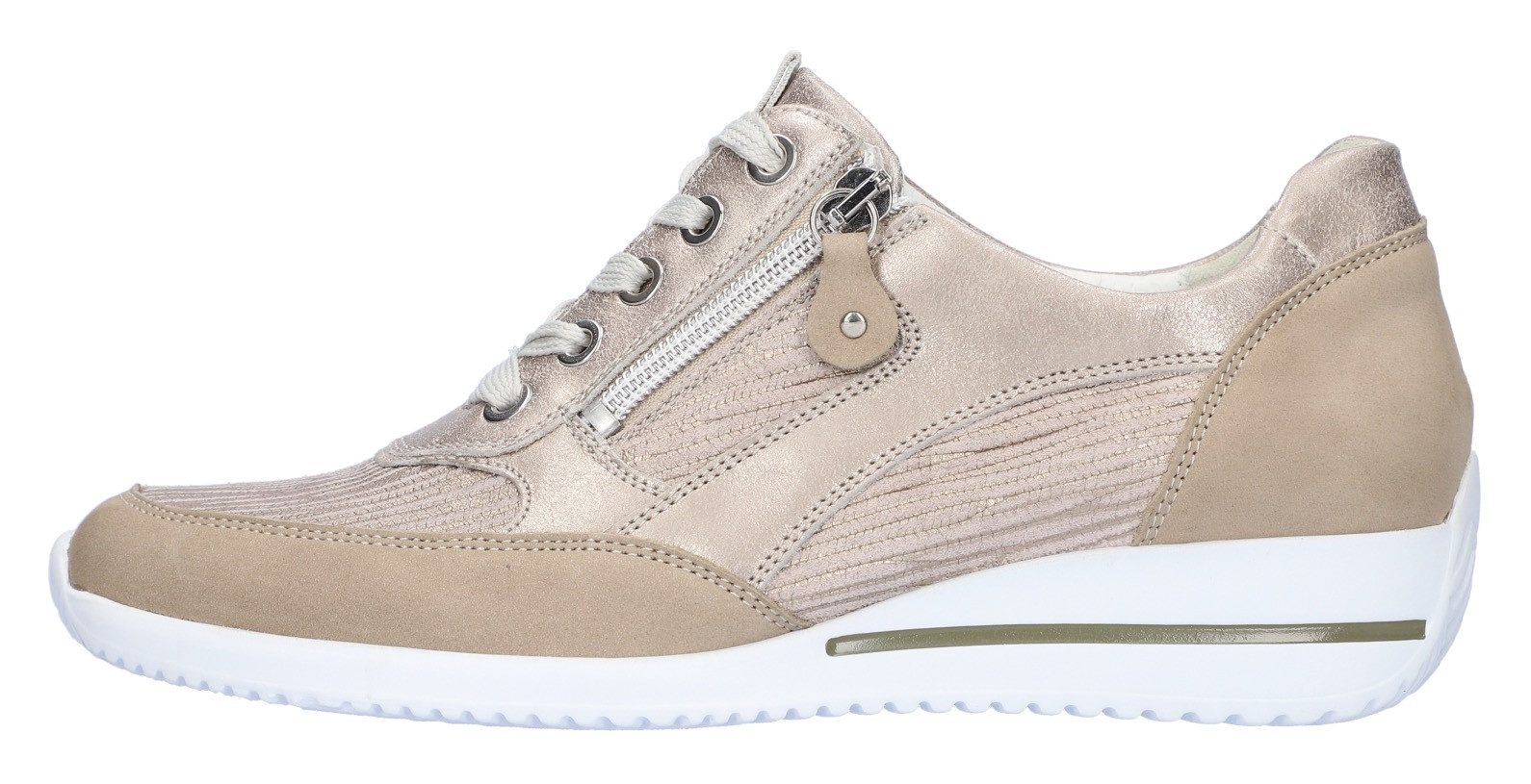 Waldläufer Sneakers met sleehak HIMONA , lage schoen, veterschoen, comfortabele schoen met ritssluiting