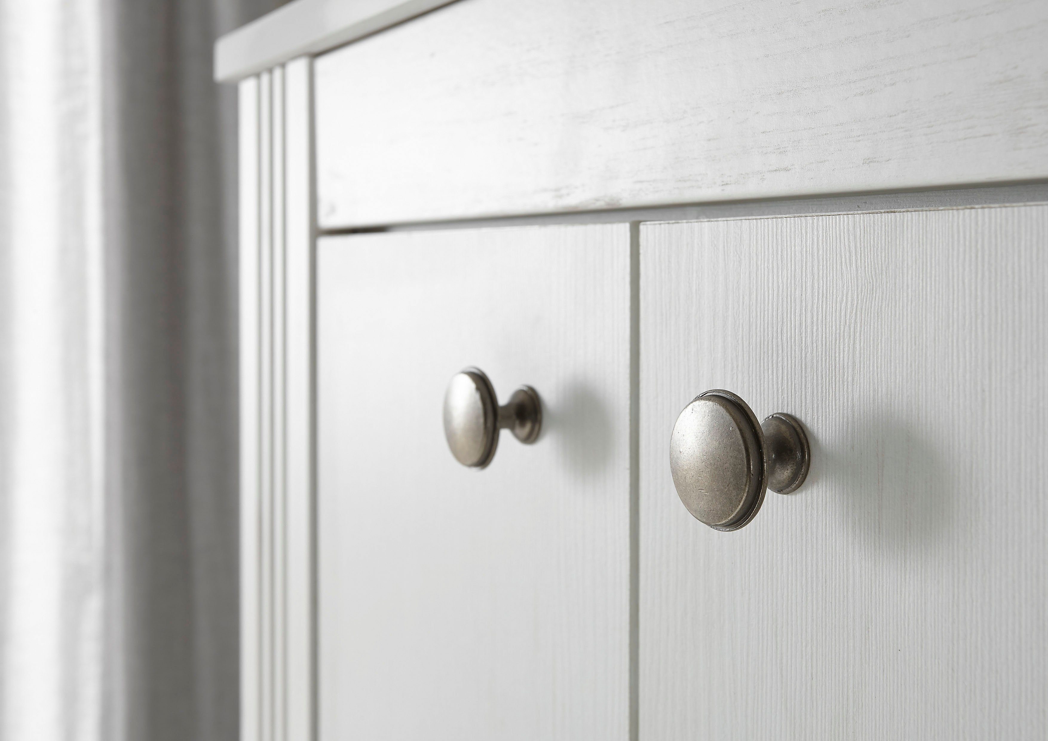 Home affaire Badkamerserie WESTMINSTER, badkamer in landhuisstijl, 2-delig badkamer Waschtafel, spiegel met plank, in 2 kleuren beschikbaar, breedte 60 cm (2-delig)