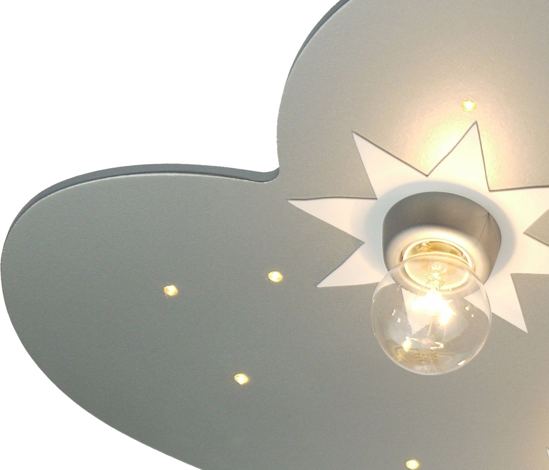 niermann Plafondlamp Wolk titanium Plafondlamp wolk, titanium met sterretjes (1 stuk)