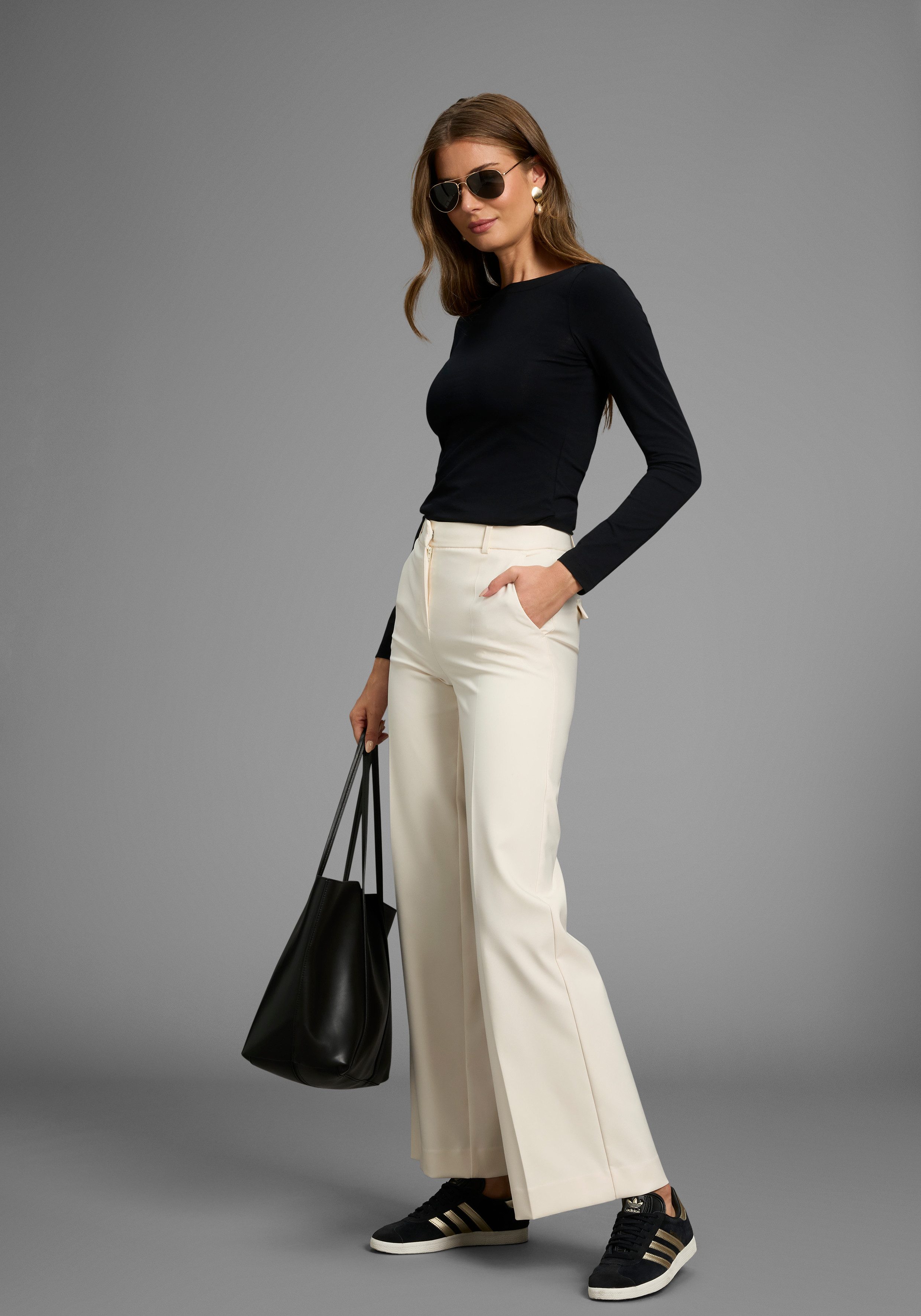 Laura Scott Longsleeve met boothals - nieuwe collectie (set, 2-delig)