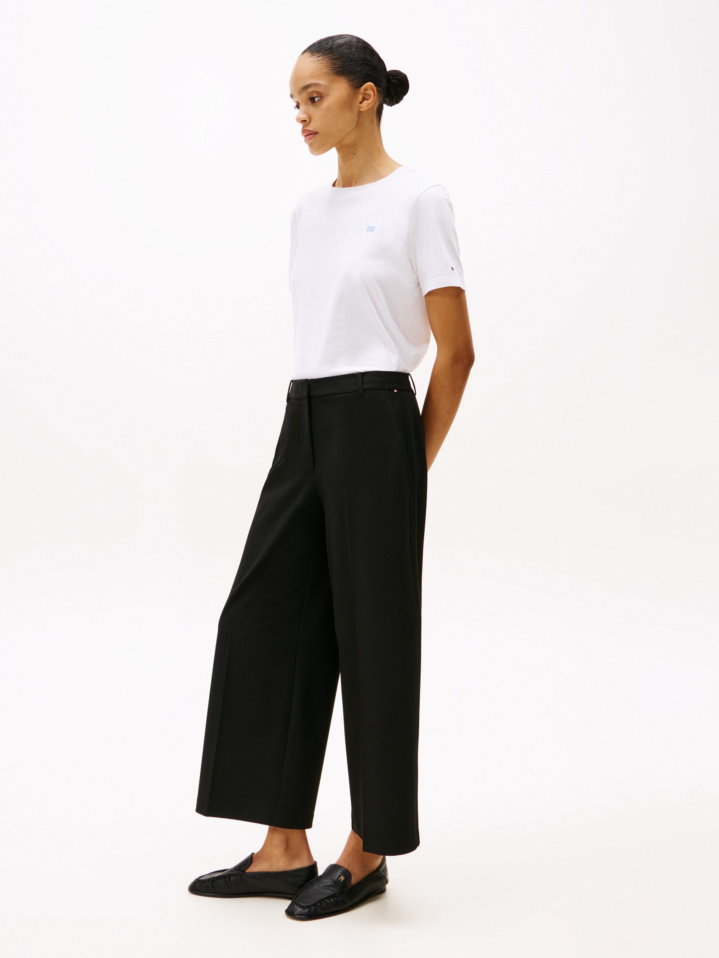 Tommy Hilfiger Geweven broek Low Normal Waist Bi-Stretch Riemlus, elastisch, onderhoudsvriendelijk kreukvrij, business casual