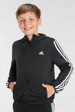adidas sportswear capuchonsweatvest designed 2 move 3-streifen kapuzenjacke zwart