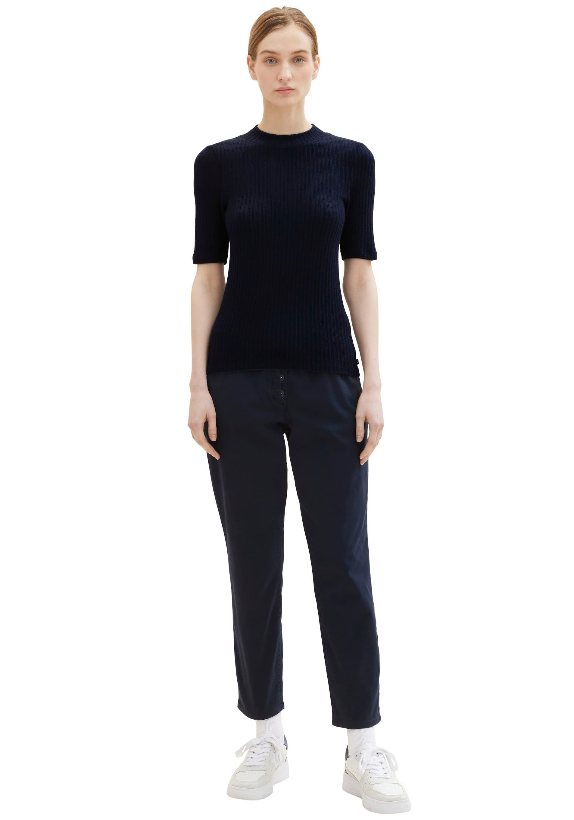 Tom Tailor 7/8-broek met riem en half verborgen knoopsluiting (set, 2-delig, Inclusief ceintuur)