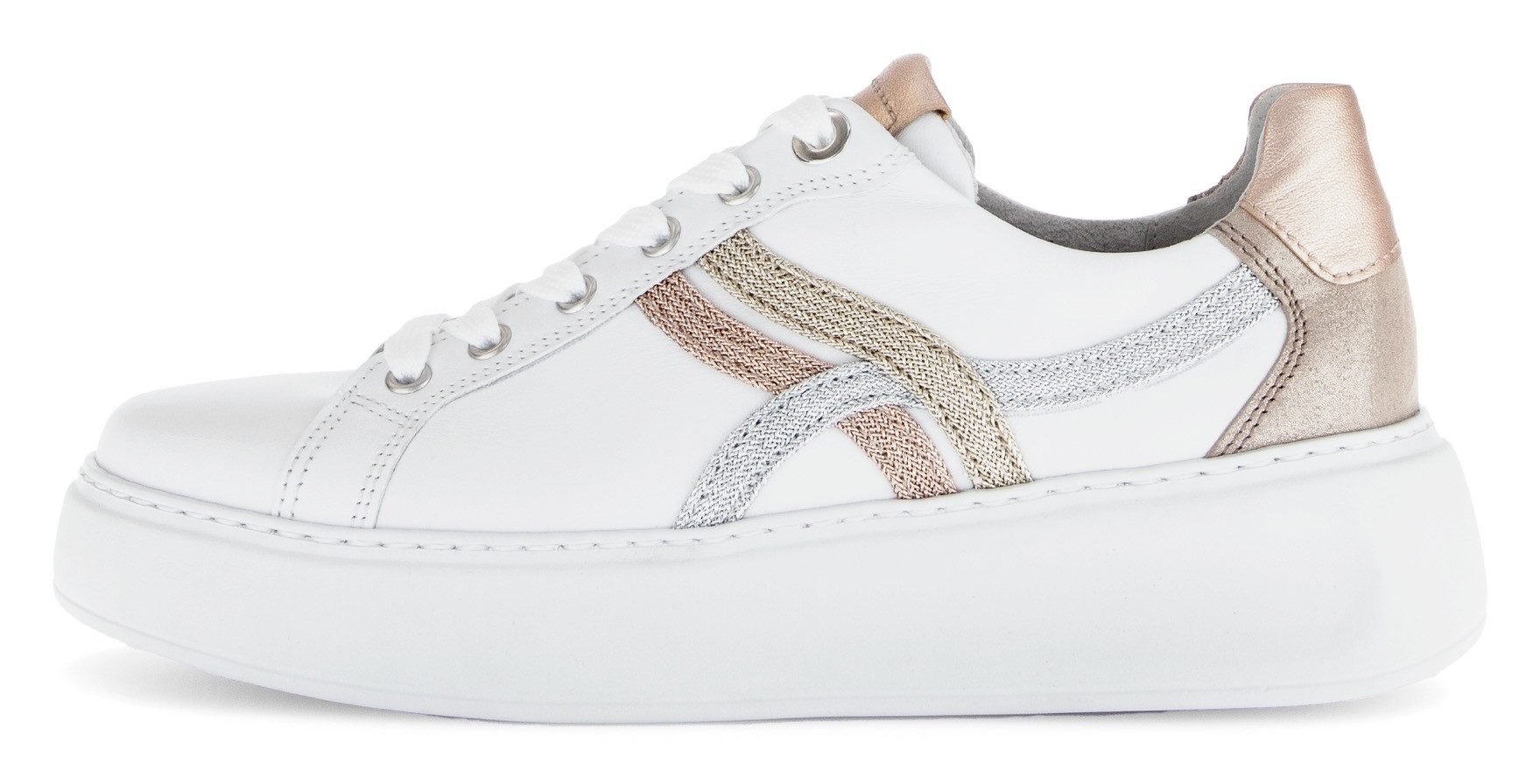 Gabor Plateausneakers Florence , vrijetijdsschoen, lage schoen, veterschoen, contrastafwerking, breedte g (=breed)