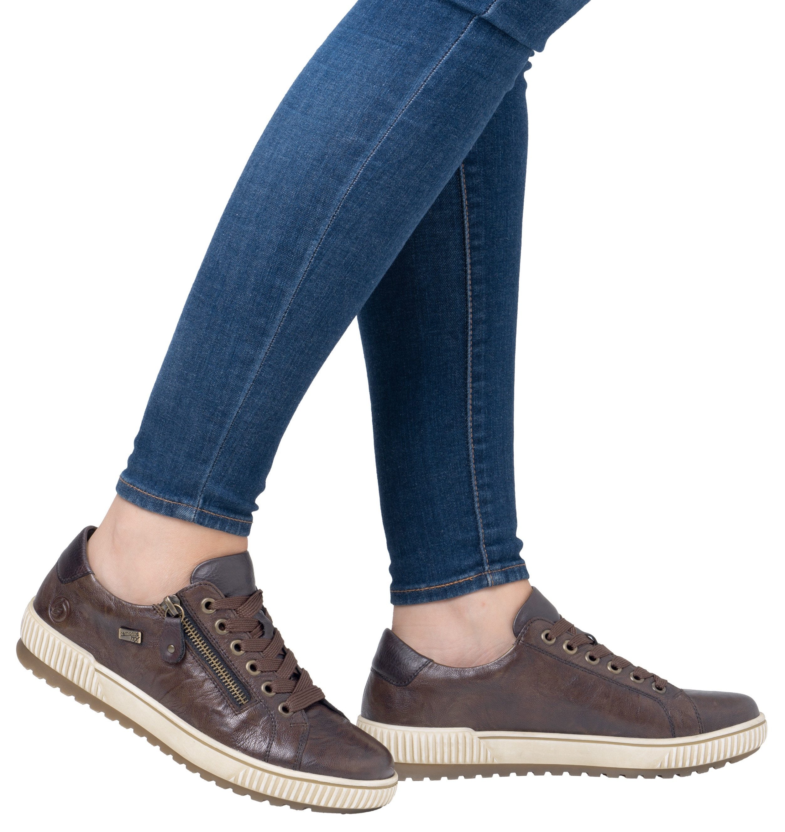 Remonte Plateausneakers vrijetijdsschoen, lage schoen, veterschoen met buitenrits