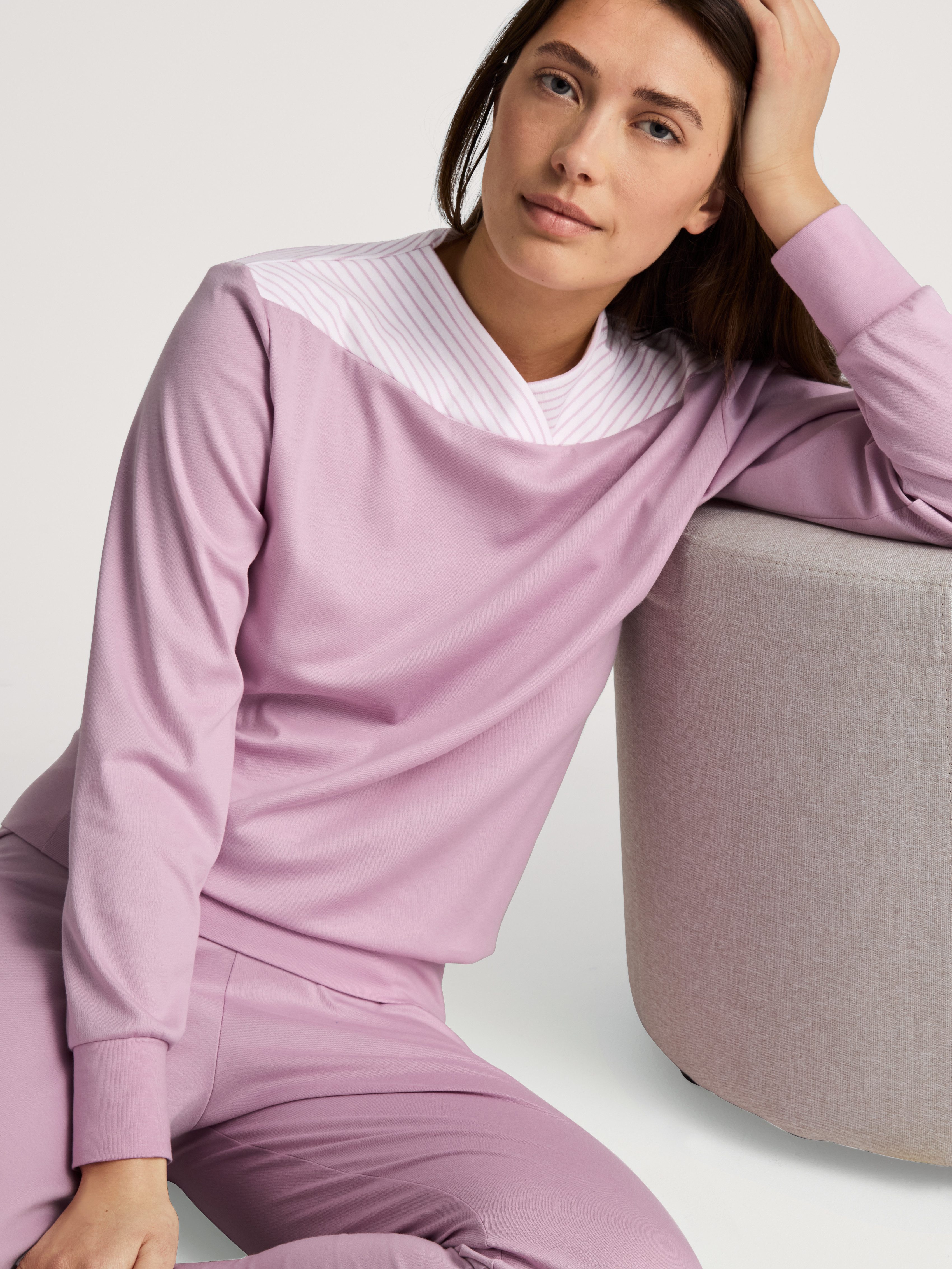 CALIDA Pyjama Soulmate met aantrekkelijke kraagoplossing (2-delig)