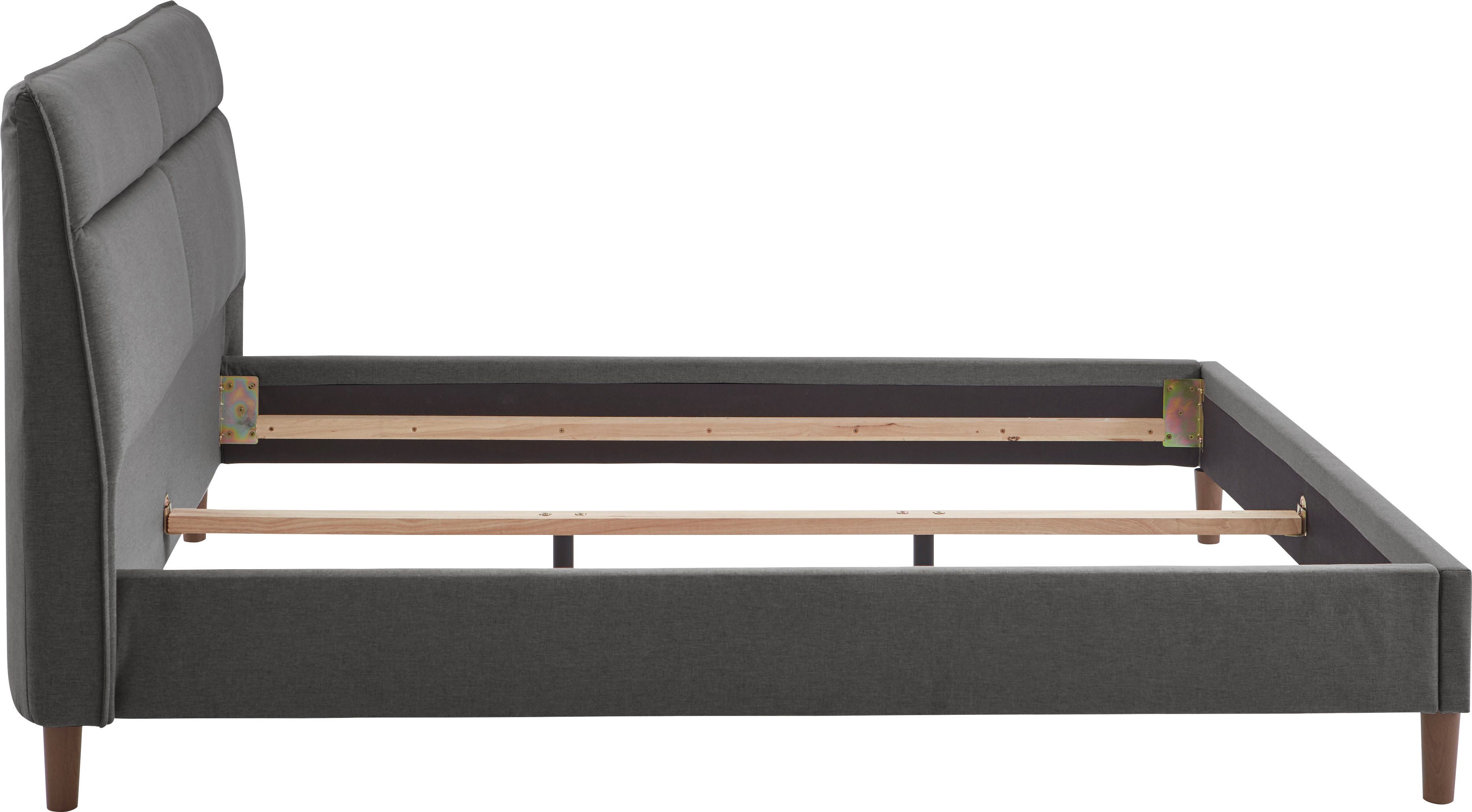 ATLANTIC home collection Gestoffeerd bed Madita, 180x200cm, met organische hoofdvorm luxueus gestoffeerd hoofdeinde, bekledingsstof met melange-effect